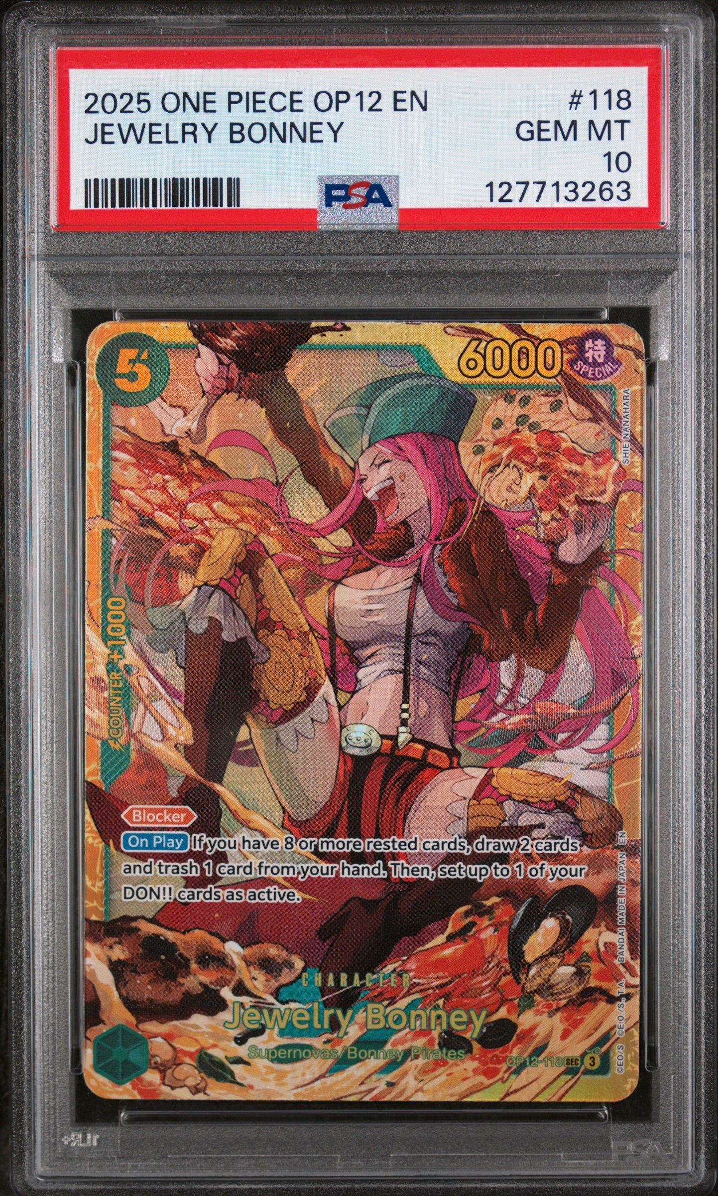 ワンピース カードゲーム 2025ONE PIECE OP12JP JEWELRYBONNEY PSA10 2025 One Piece Op12-legacy Of The Master 118 Jewelry Bonney PSA 10