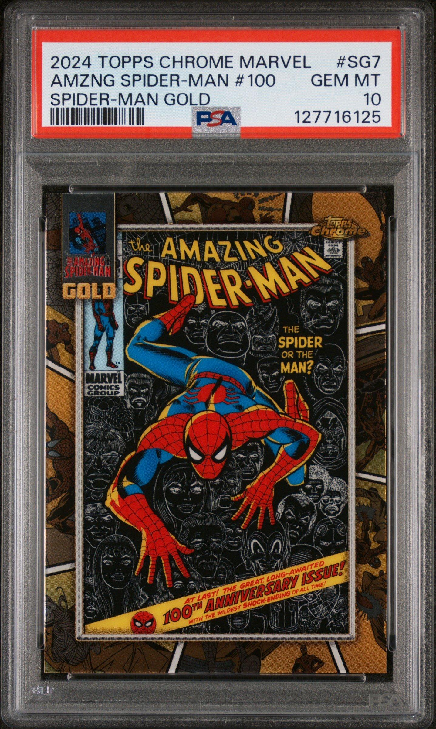 2024 Topps Chrome Marvel Spider-man Gold Sg7 The Amazing Spider