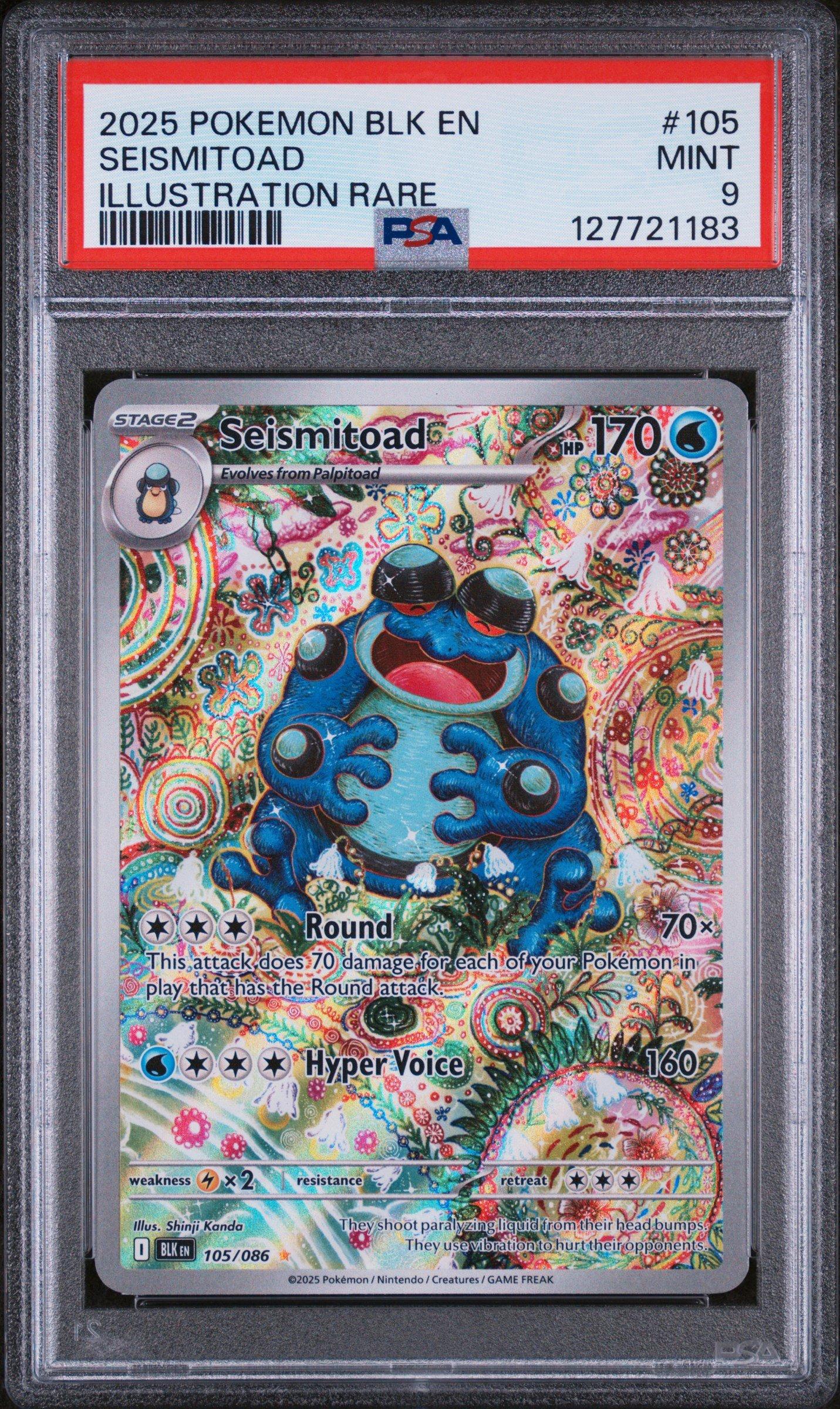 2025 Pokemon Blk En-black Bolt 105 Seismitoad Illustration Rare