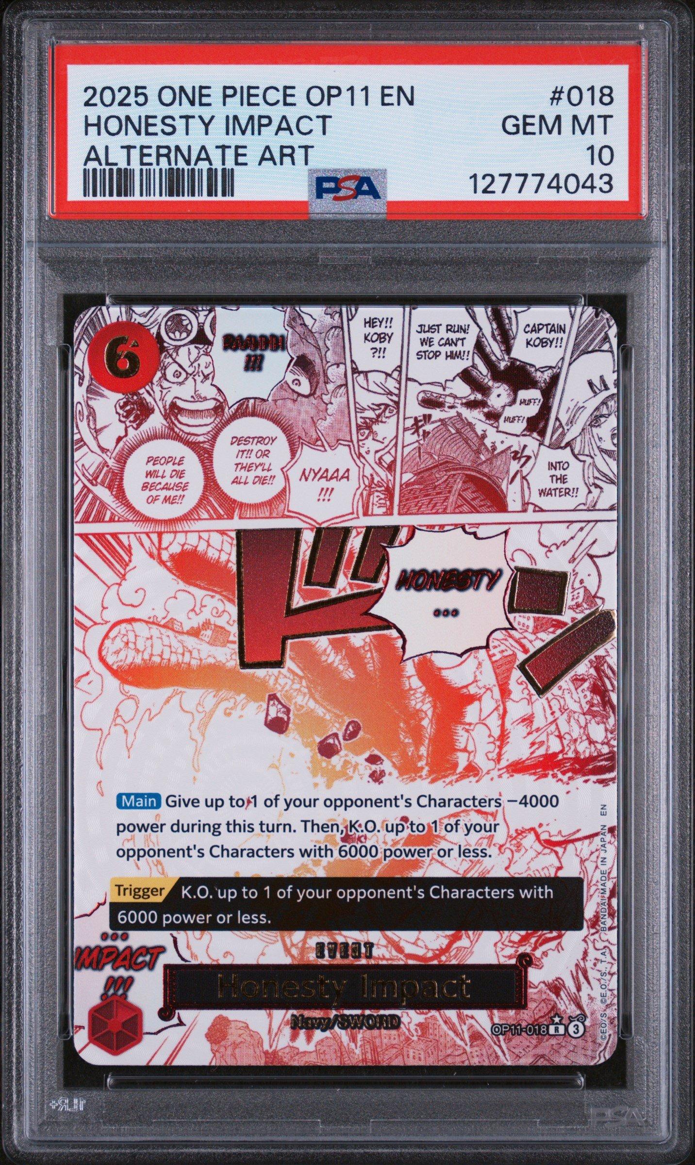 2025 One Piece Op11-a Fist Of Divine Speed 018 Honesty Impact