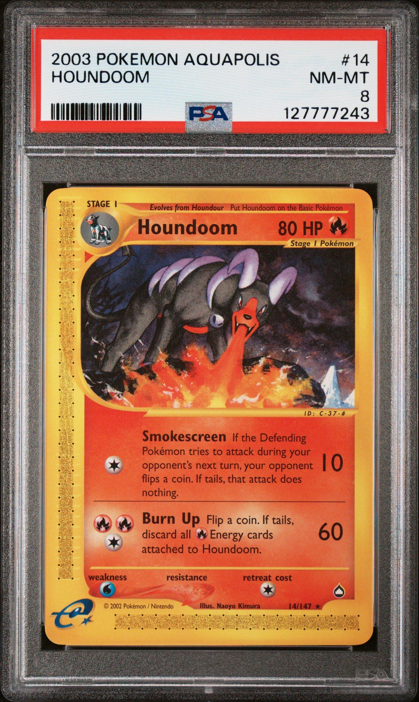 2003 Pokemon Aquapolis 14 Houndoom PSA 8