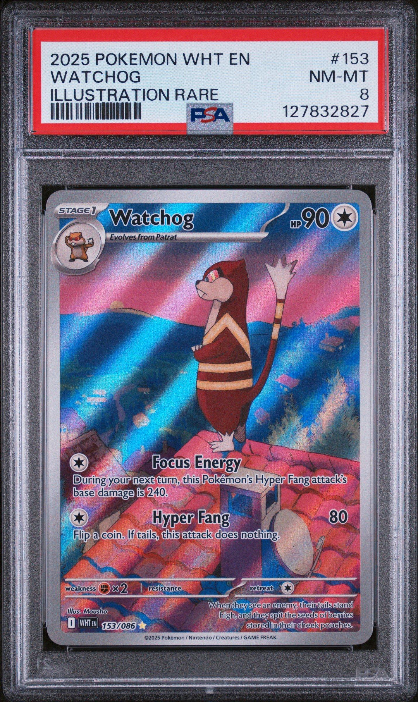 watchog pokemon card Watchog 097/086 CRI EN Secret Rare Full Art Holo Pokemon Card Near Mint