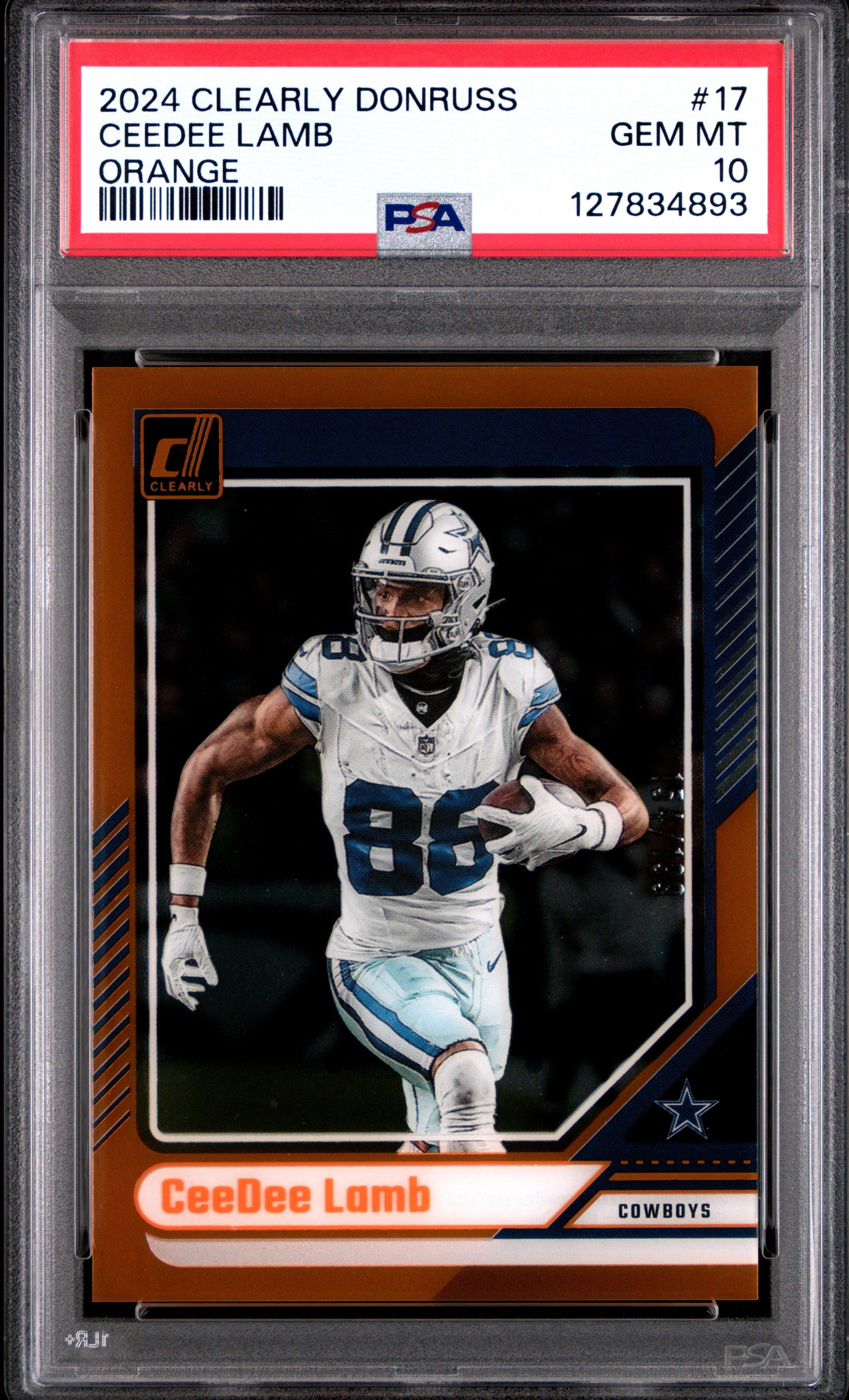 2024 Panini Clearly Donruss 17 Ceedee Lamb Orange PSA 10