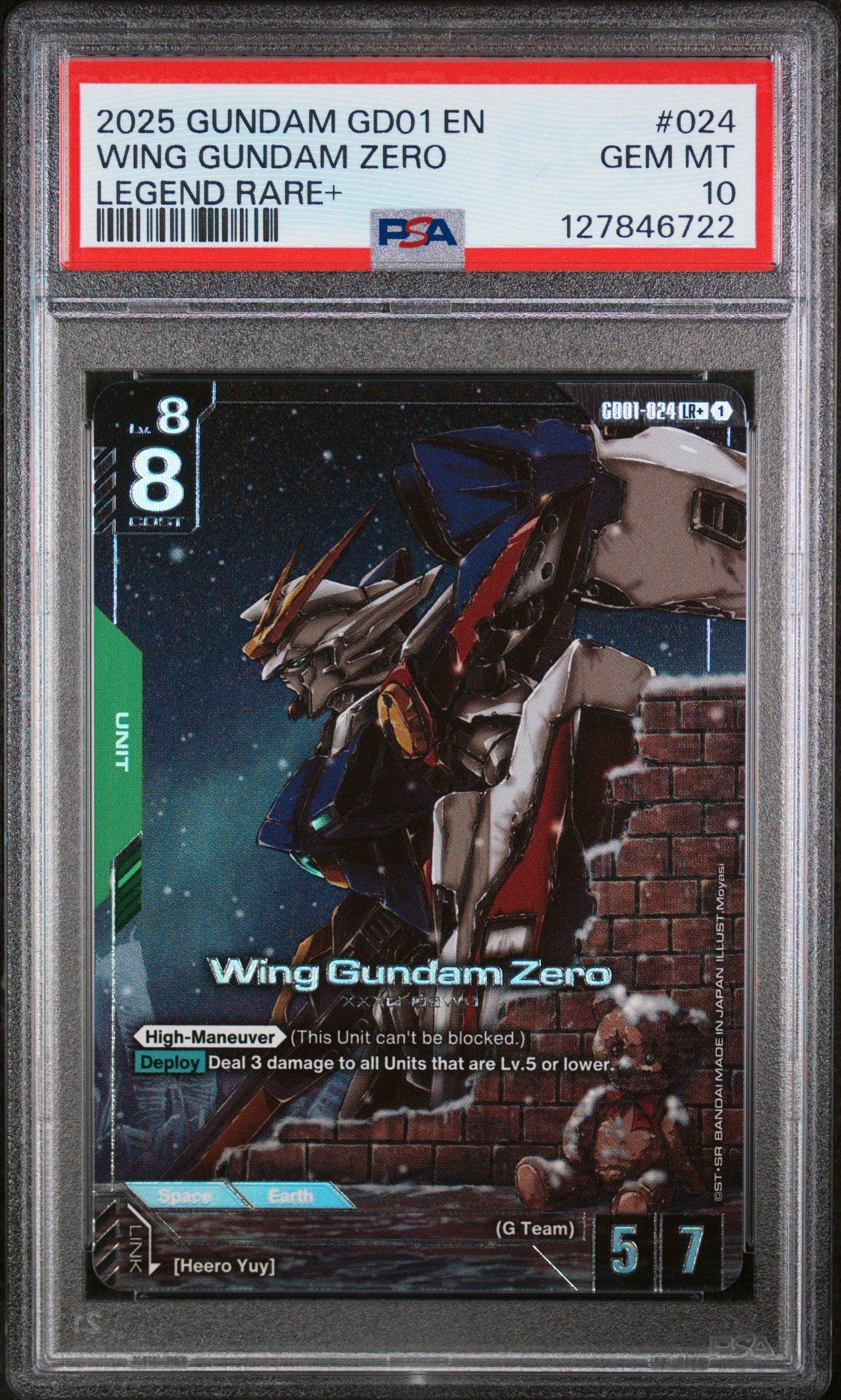 2025 Gundam Newtype Rising 024 Wing Gundam Zero Legend Rare+ PSA