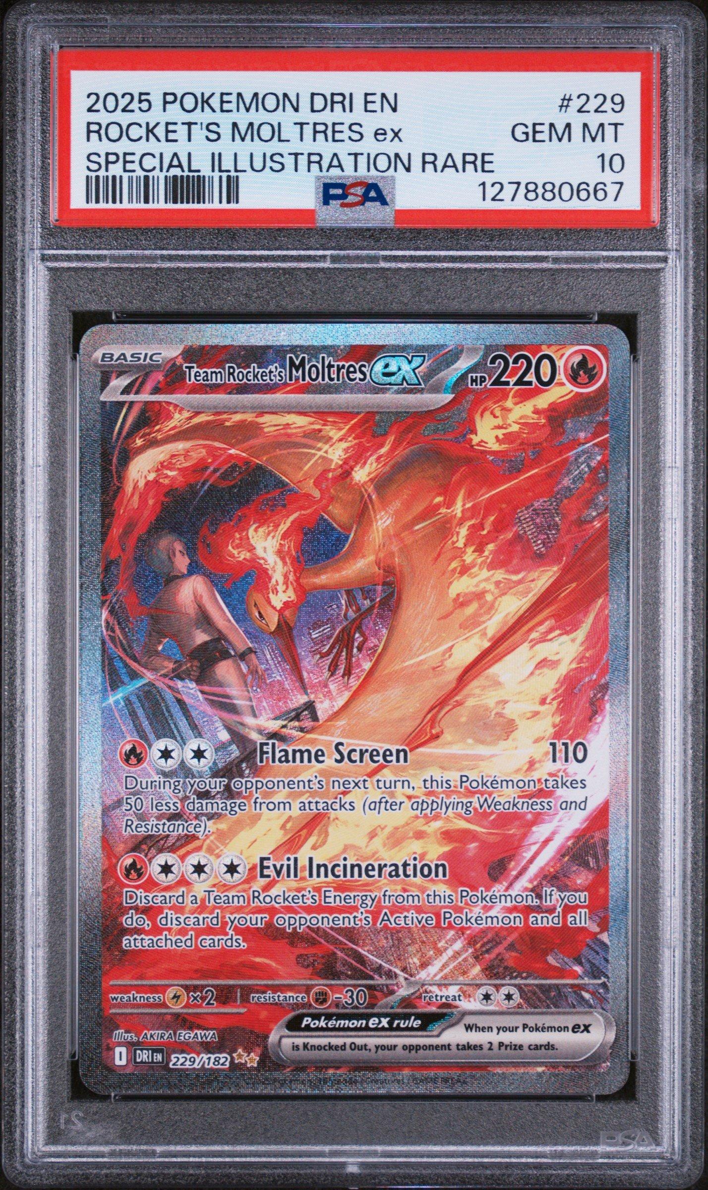 2025 Pokemon Dri En-destined Rivals 229 Team Rocket's Moltres Ex