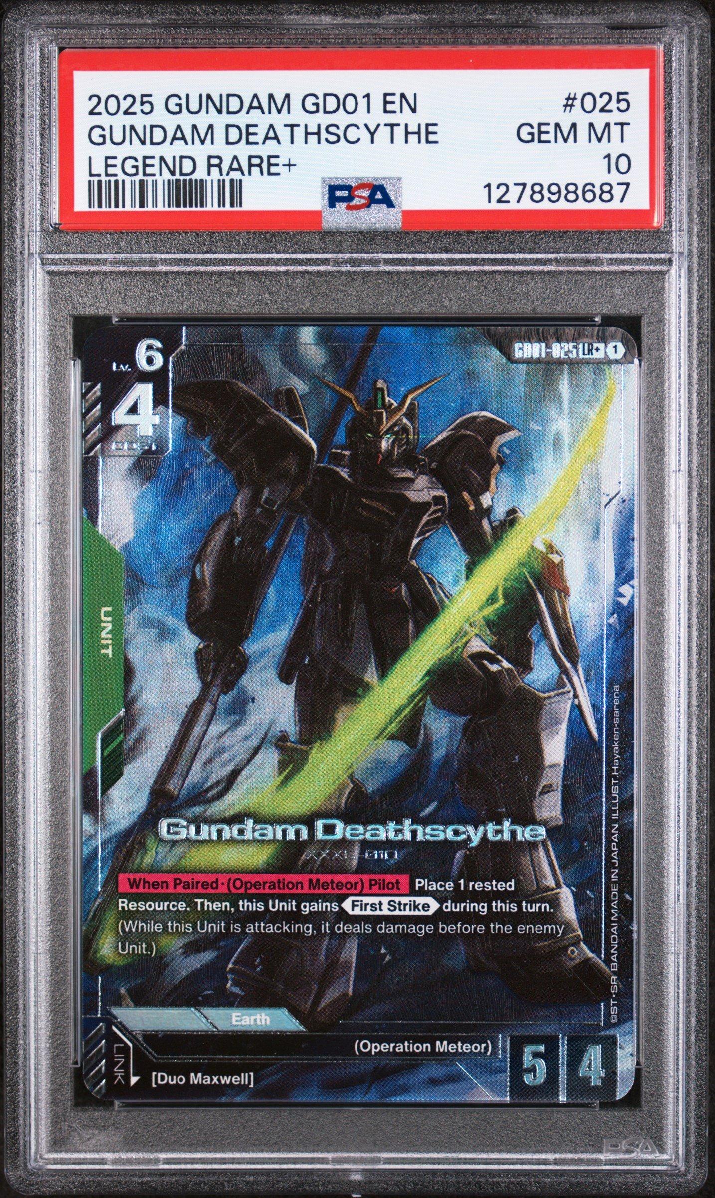 2025 Gundam Newtype Rising 025 Gundam Deathscythe Legend Rare+ PSA