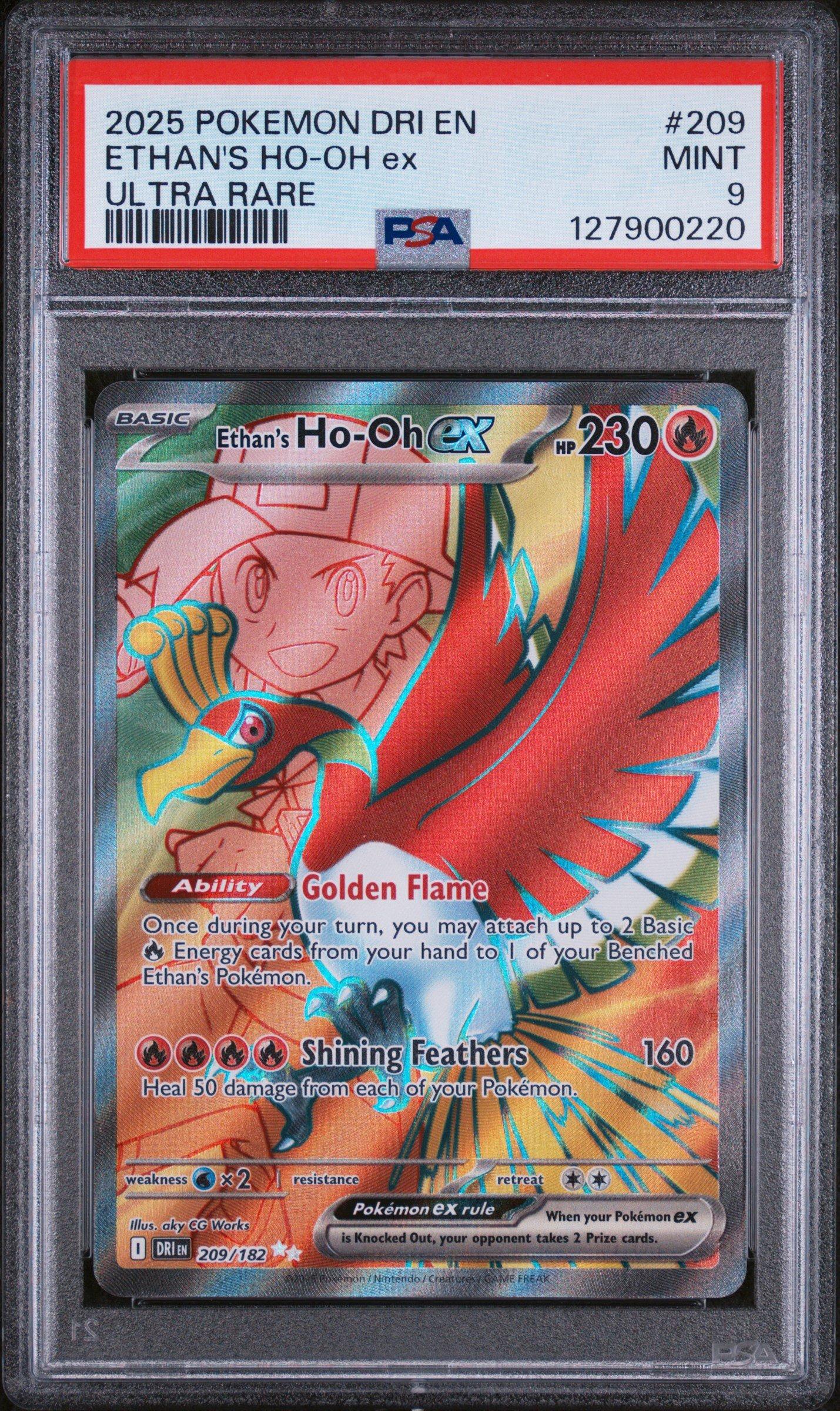 2025 Pokemon Dri En-destined Rivals 209 Ethan's Ho-oh Ex Ultra