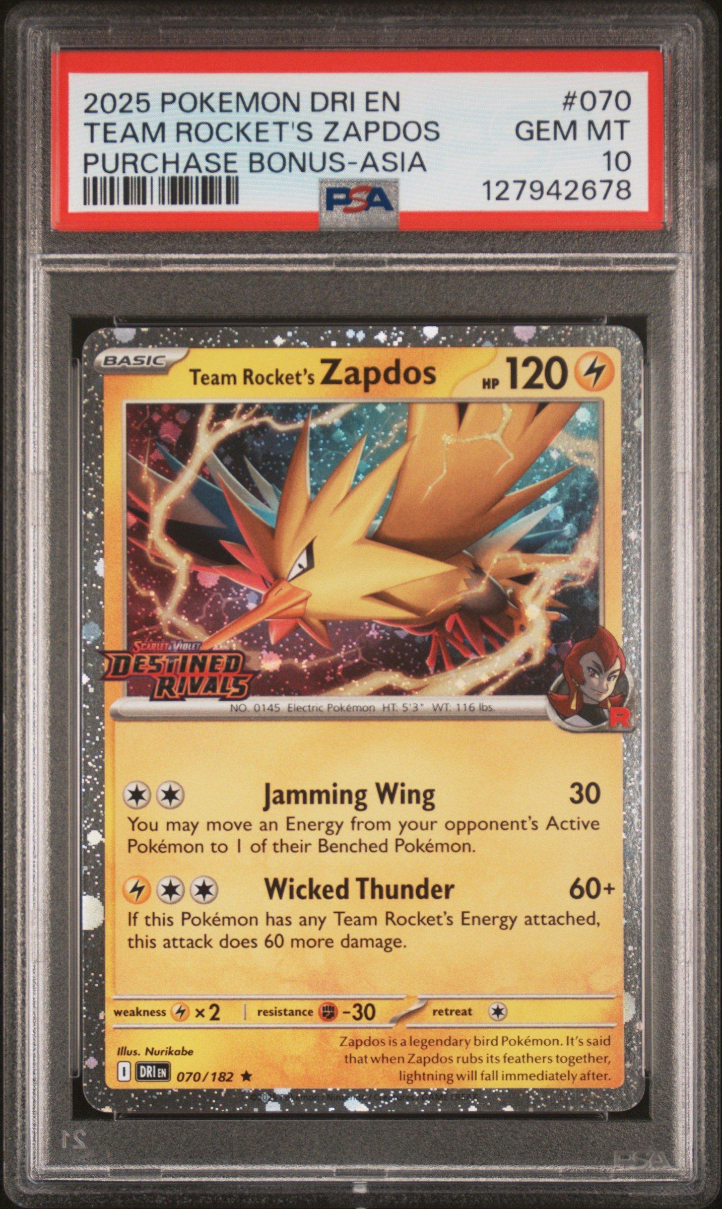 2025 Pokemon Dri En-destined Rivals 070 Team Rocket's Zapdos