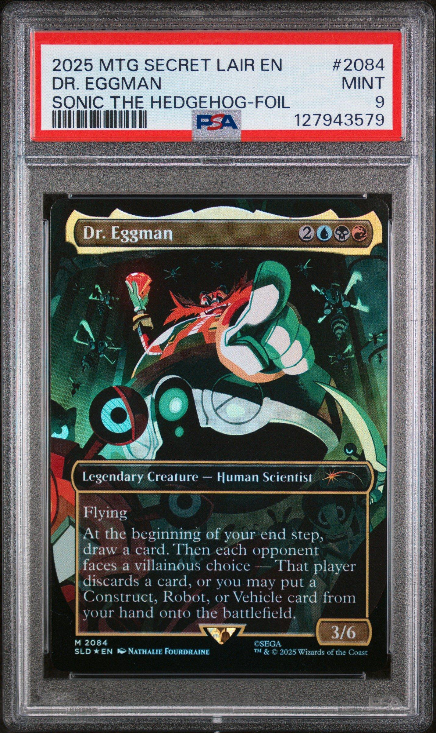 2025 Magic The Gathering Secret Lair Drop 2084 Dr. Eggman Sonic: Friends & Foes-foil PSA 9