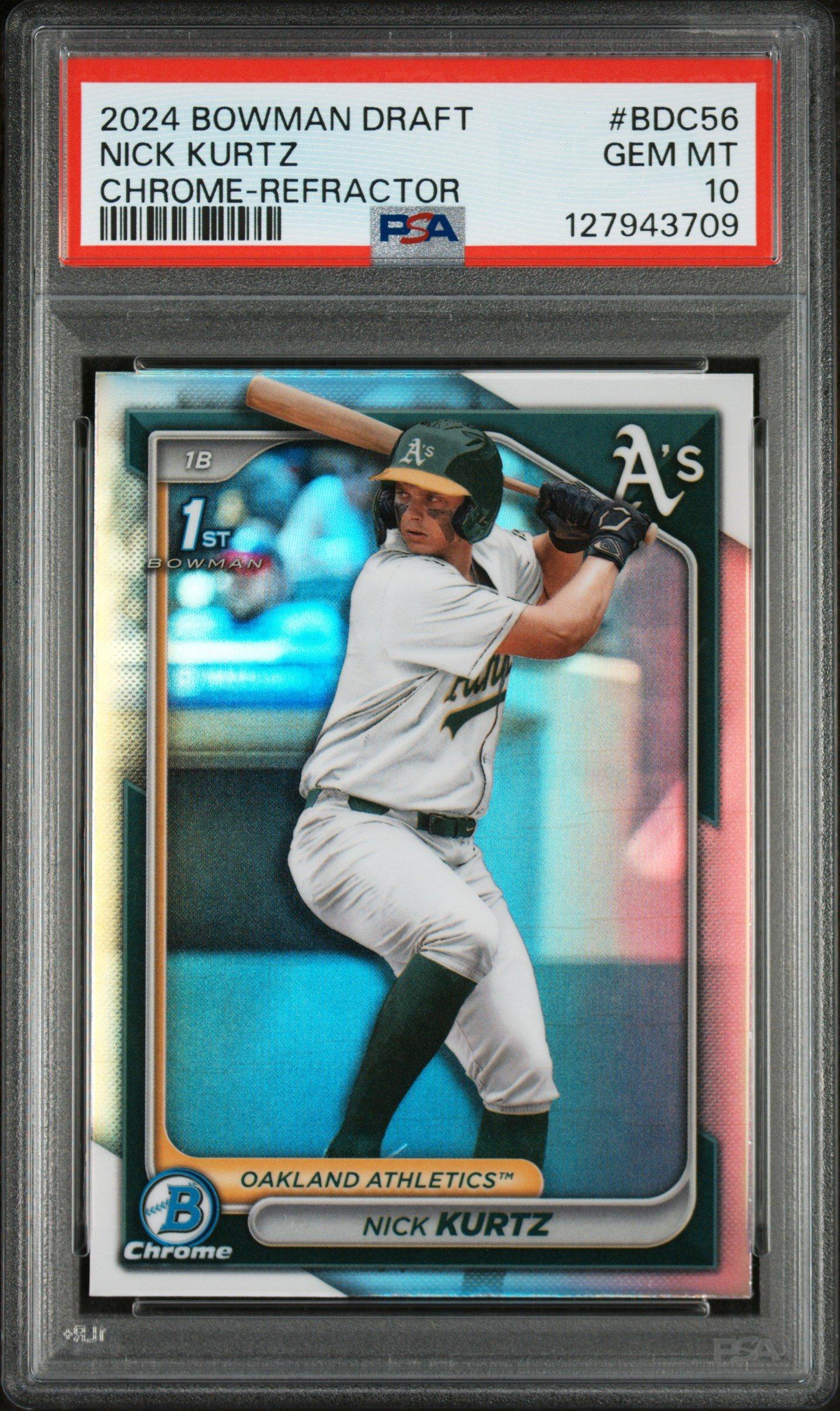 2024 Bowman Draft Bdc56 Nick Kurtz Chrome-refractor PSA 10 Graded