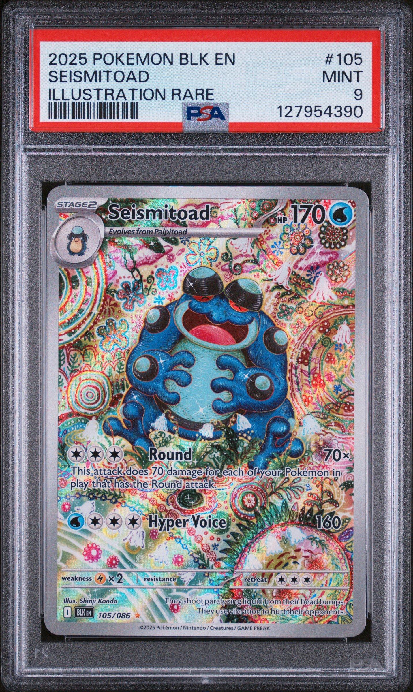 2025 Pokemon Blk En-black Bolt 105 Seismitoad Illustration Rare