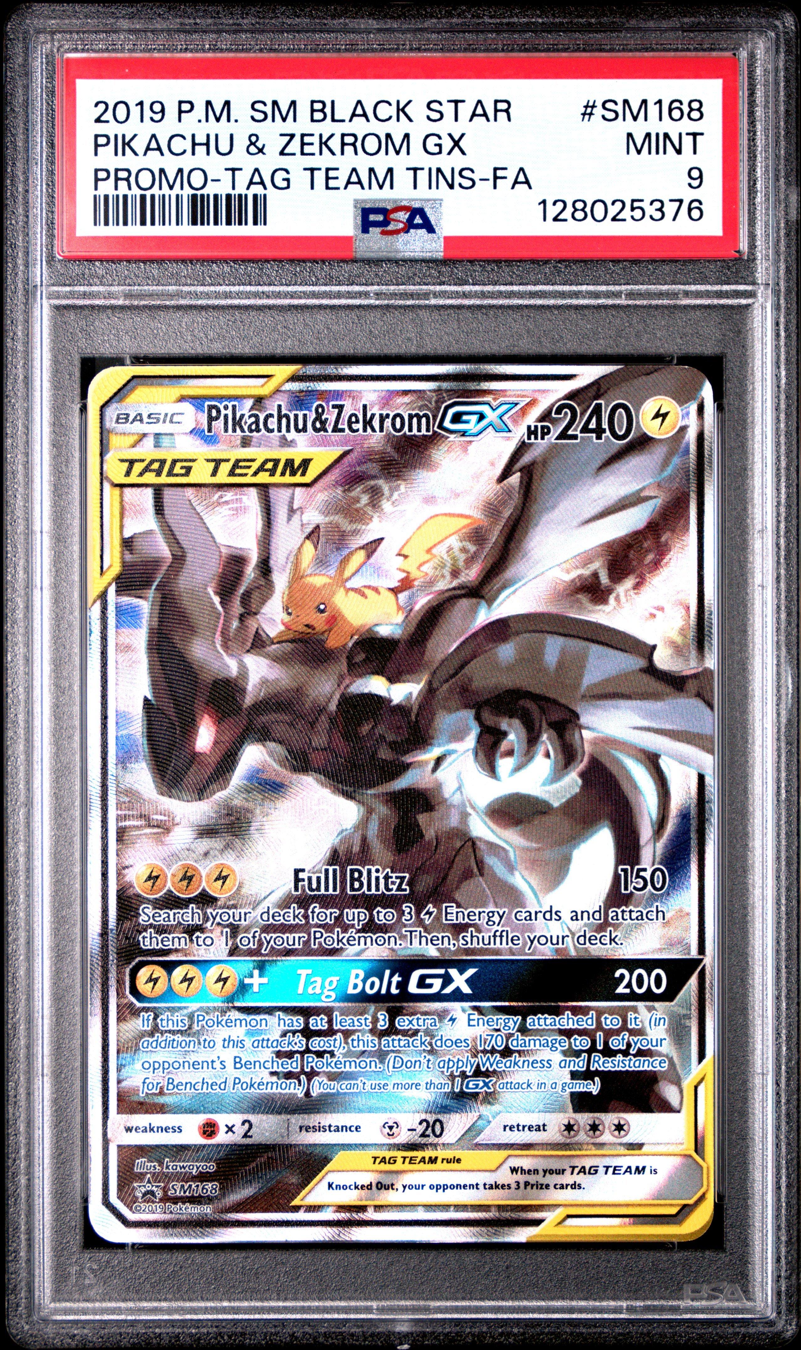 2019 Pokemon Sm Black Star Promo Sm168 Full Art/pikachu & Zekrom