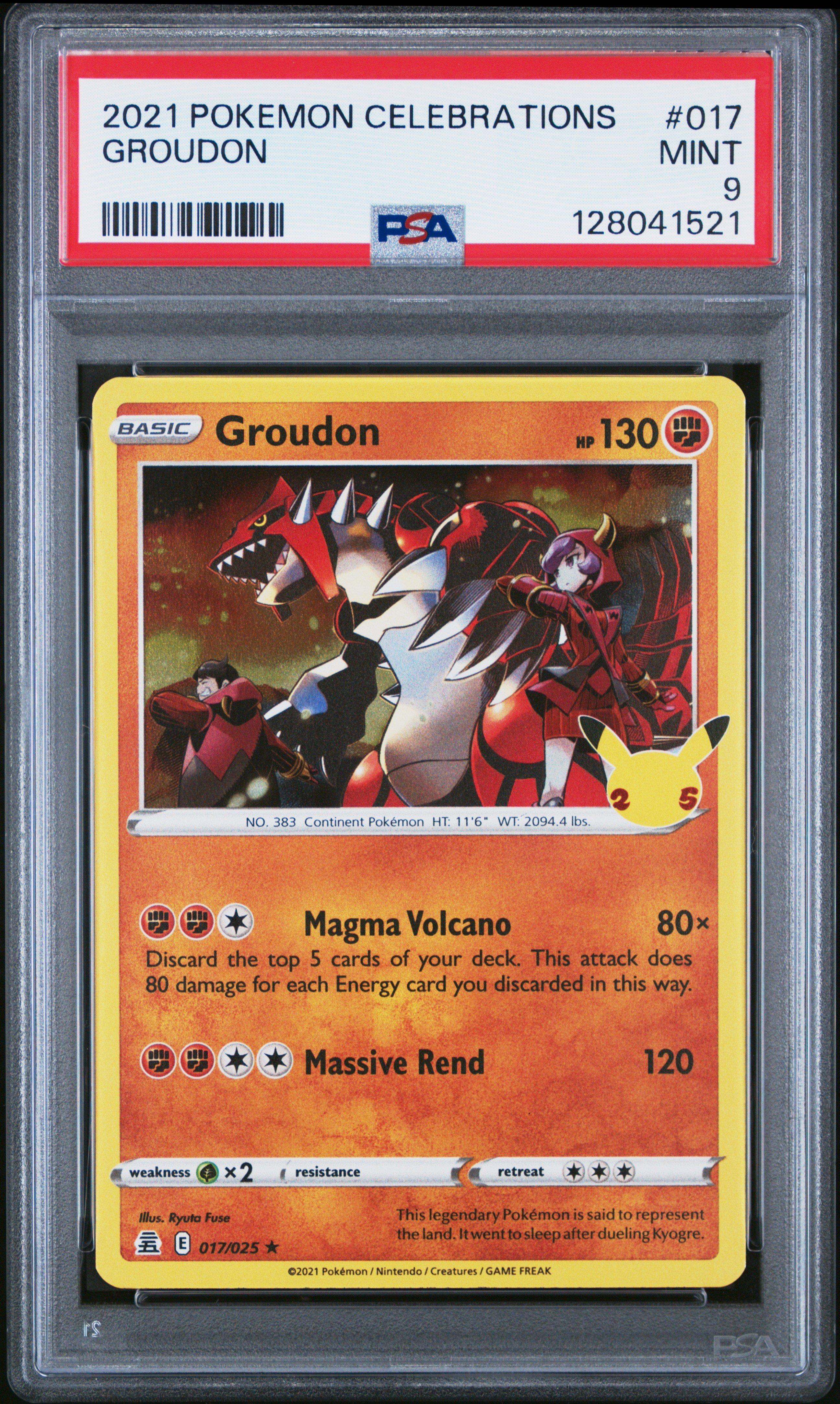 2021 Pokemon Celebrations 017 Groudon PSA 9 Graded Card | GameStop