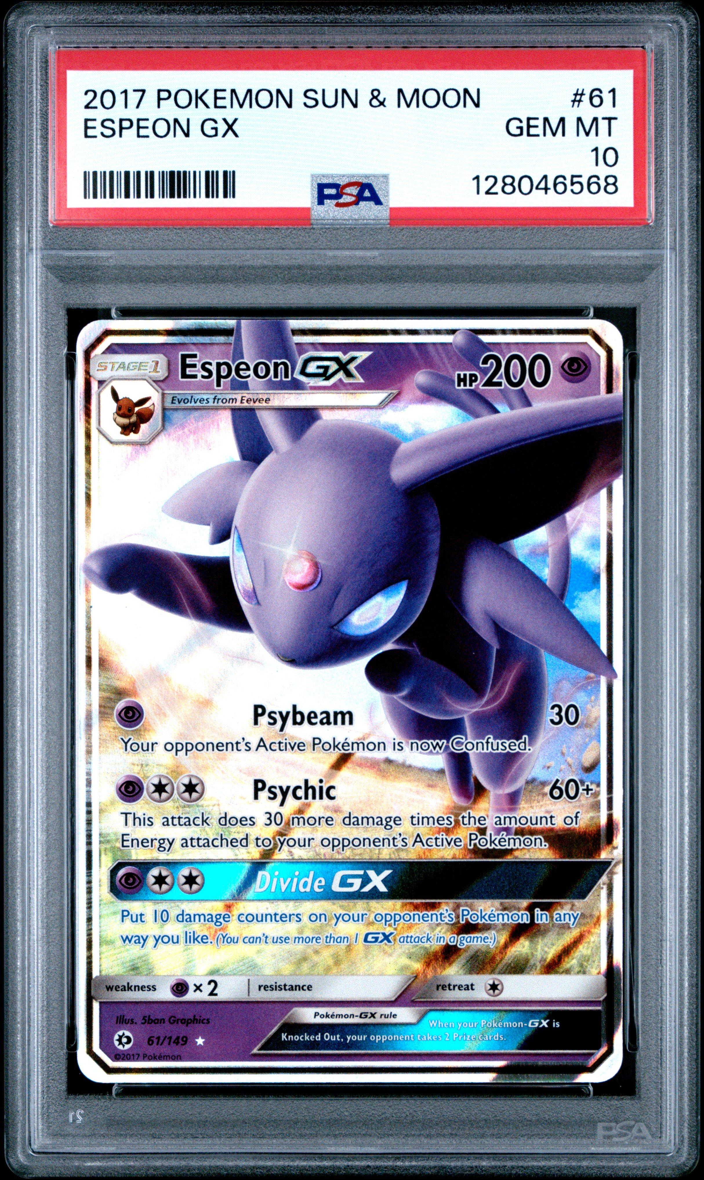 2017 Pokemon Sun & Moon 61 Espeon Gx PSA 10