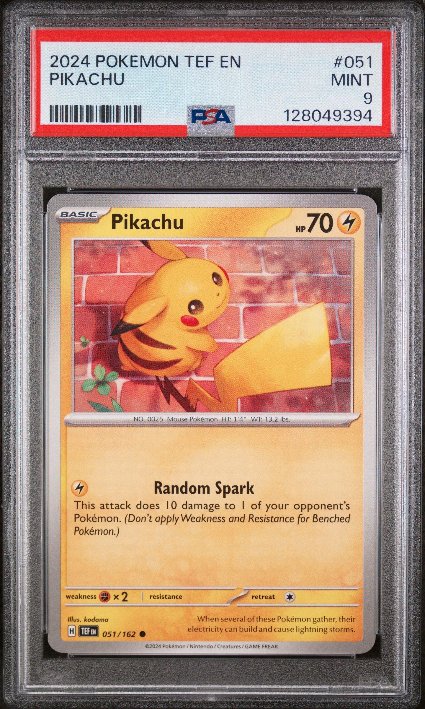 【PSA9】カードe ゴーリキー 051/088 2024 Pokemon Tef En-temporal Forces 051 Pikachu PSA 9 Graded Card