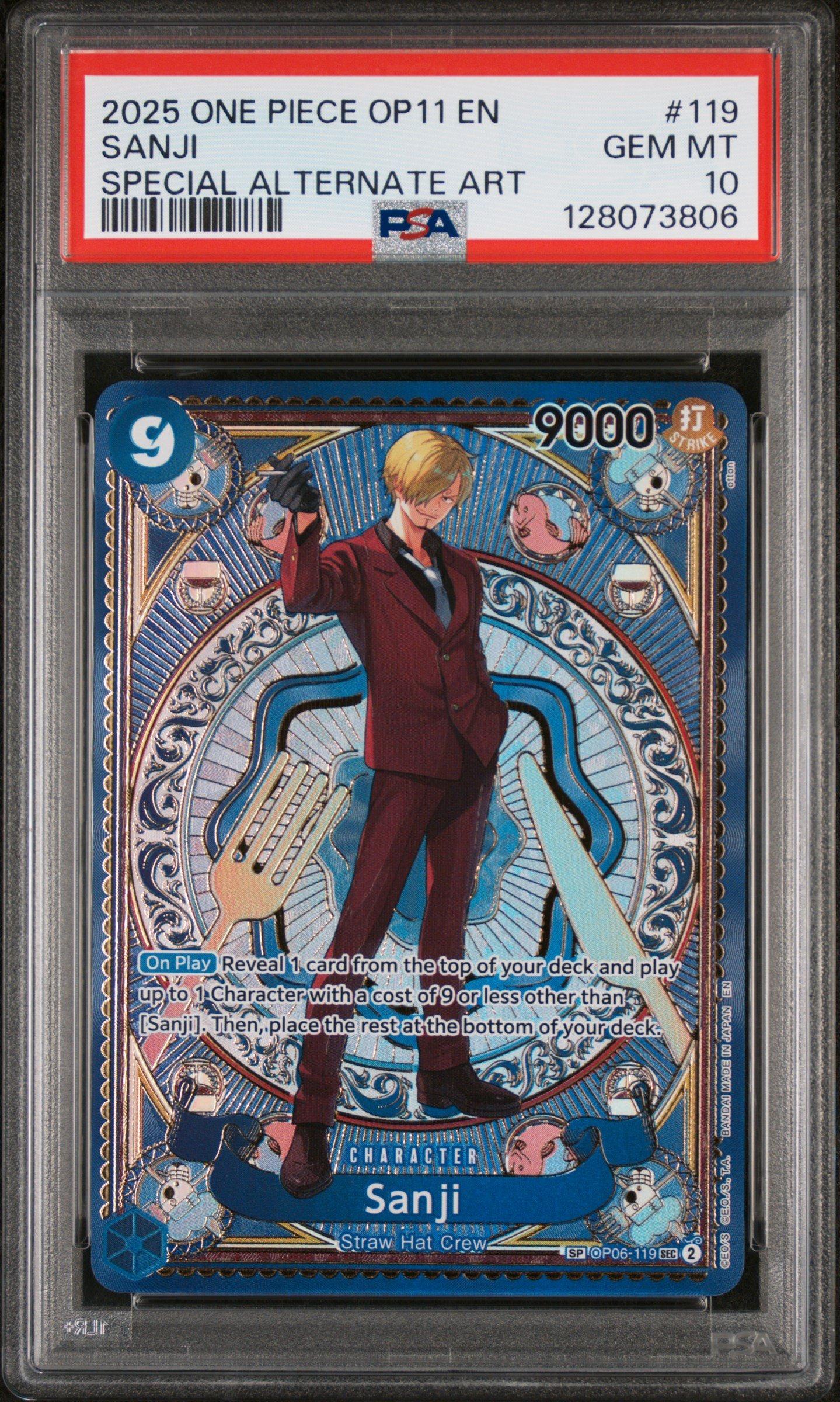 ONE PIECE OP11 JP サンジ PSA 10 2025 One Piece Op11-a Fist Of Divine Speed 119 Sanji Special
