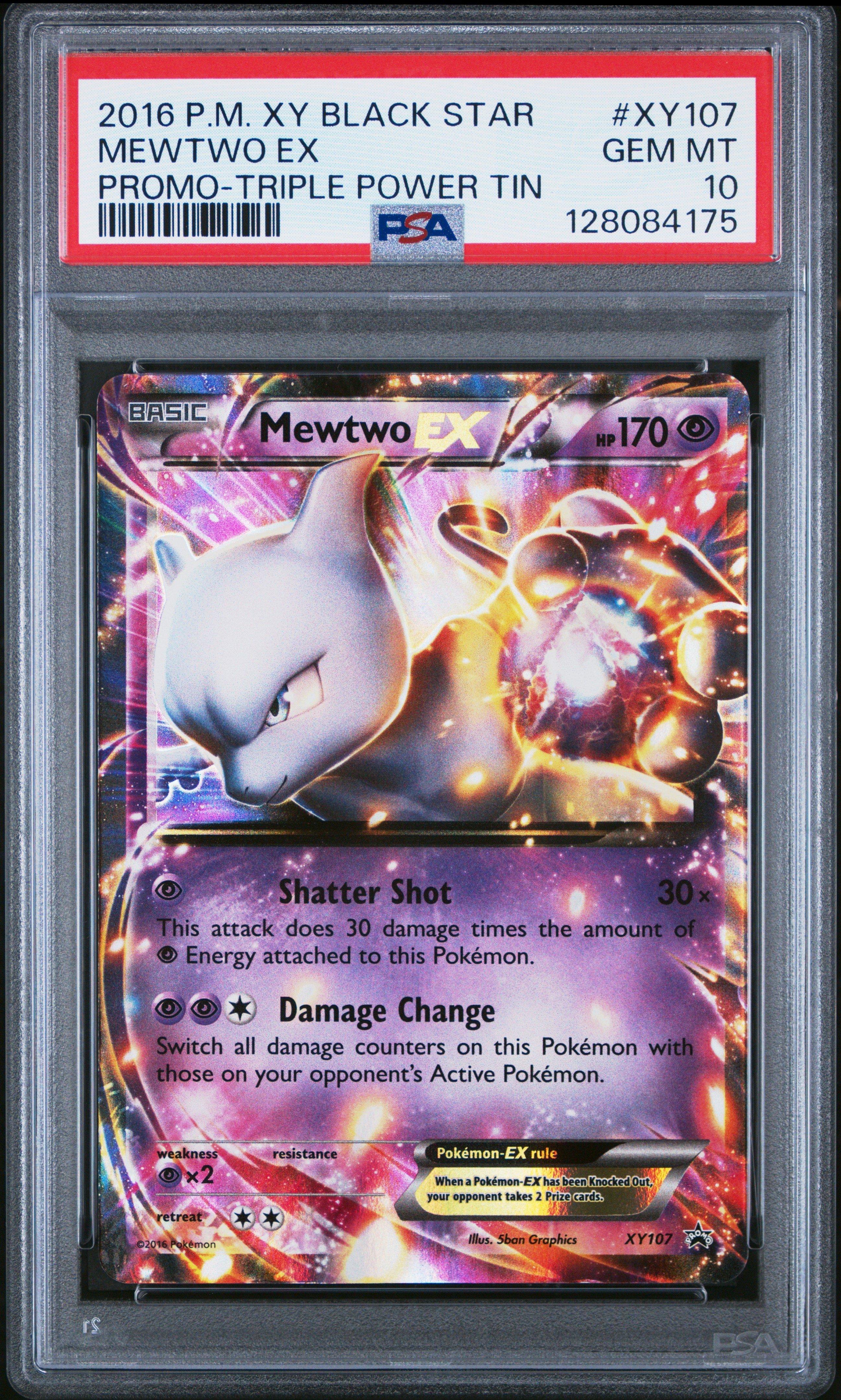 2016 Pokemon Xy Black Star Promo Xy107 Mewtwo Ex Triple Power Tin