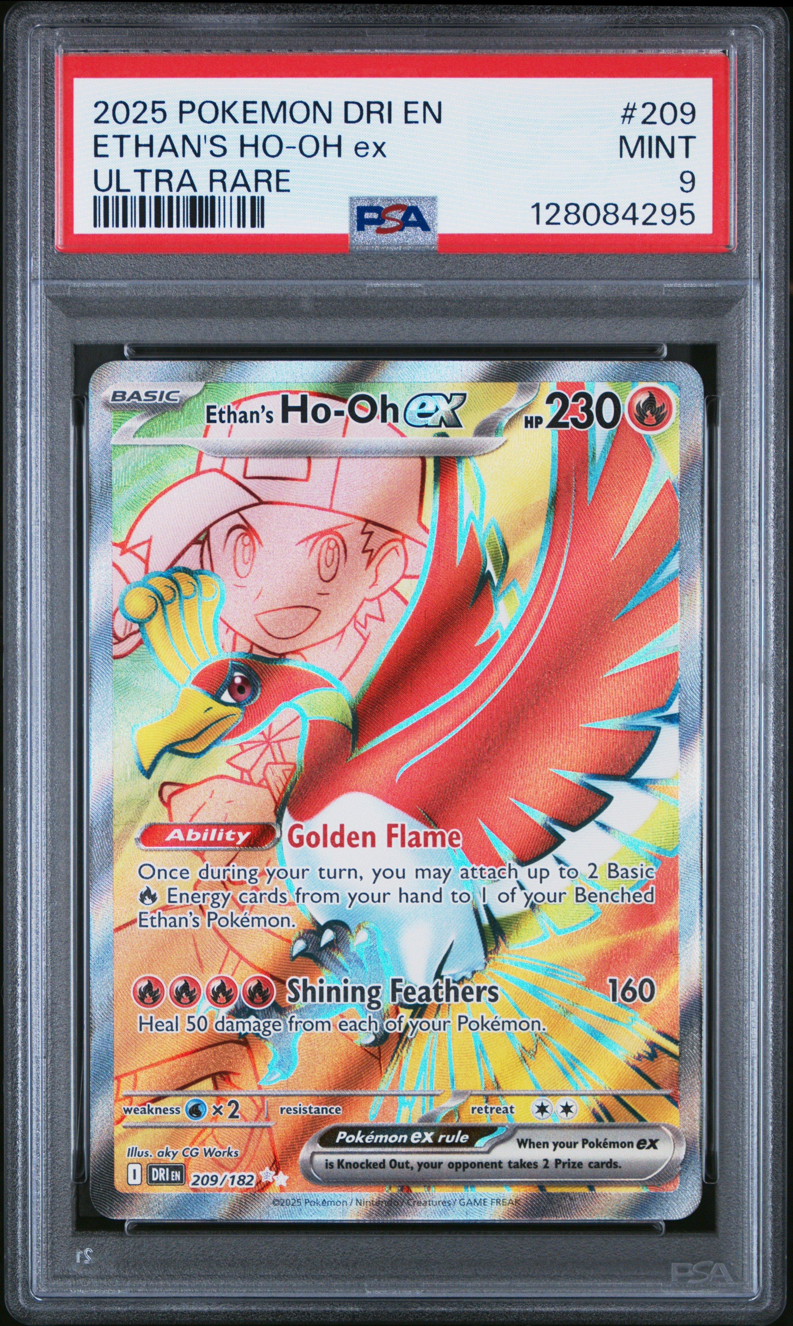 2025 Pokemon Dri En-destined Rivals 209 Ethan's Ho-oh Ex Ultra