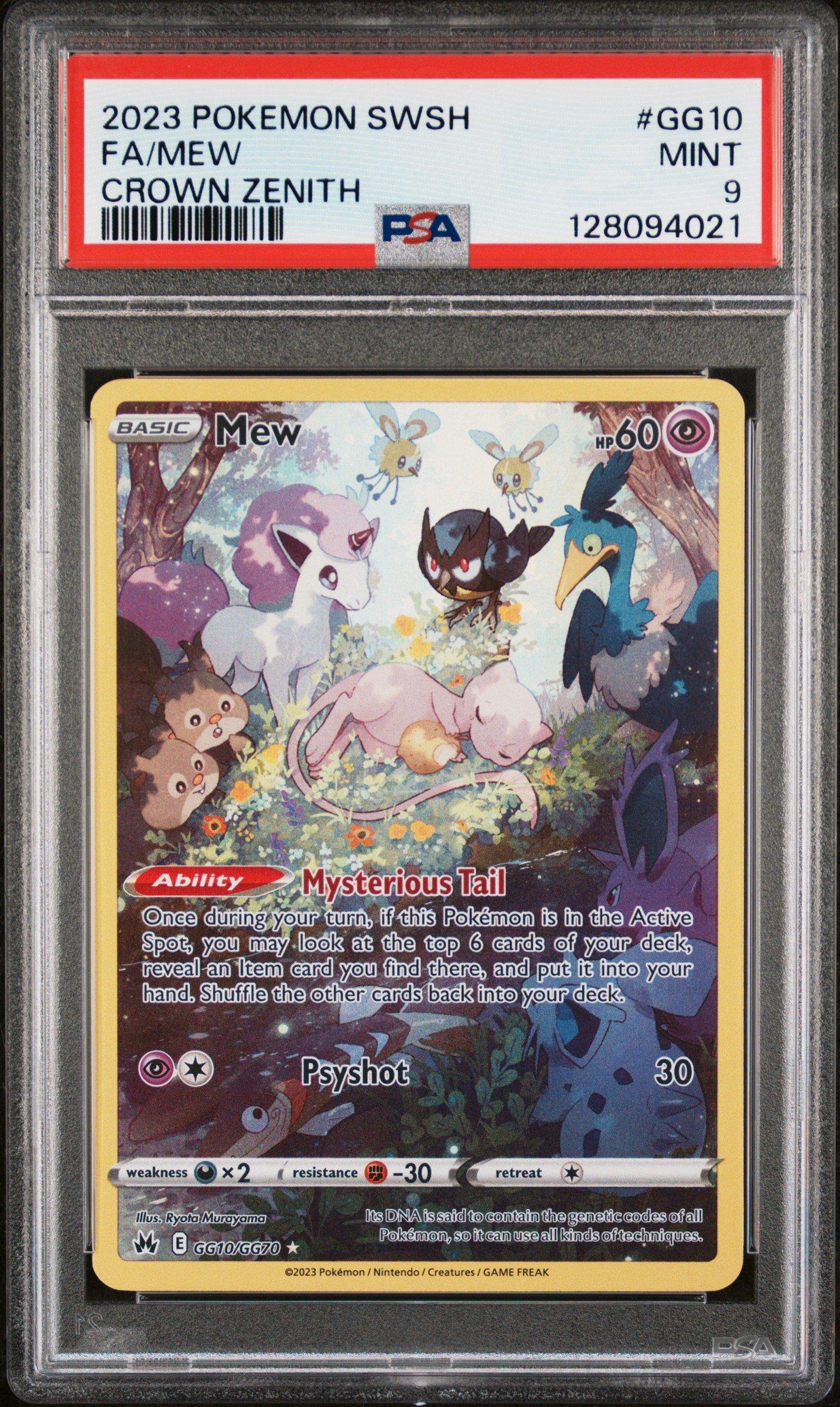 2023 Pokemon Sword And Shield Crown Zenith Gg10 Full Art/mew PSA 9
