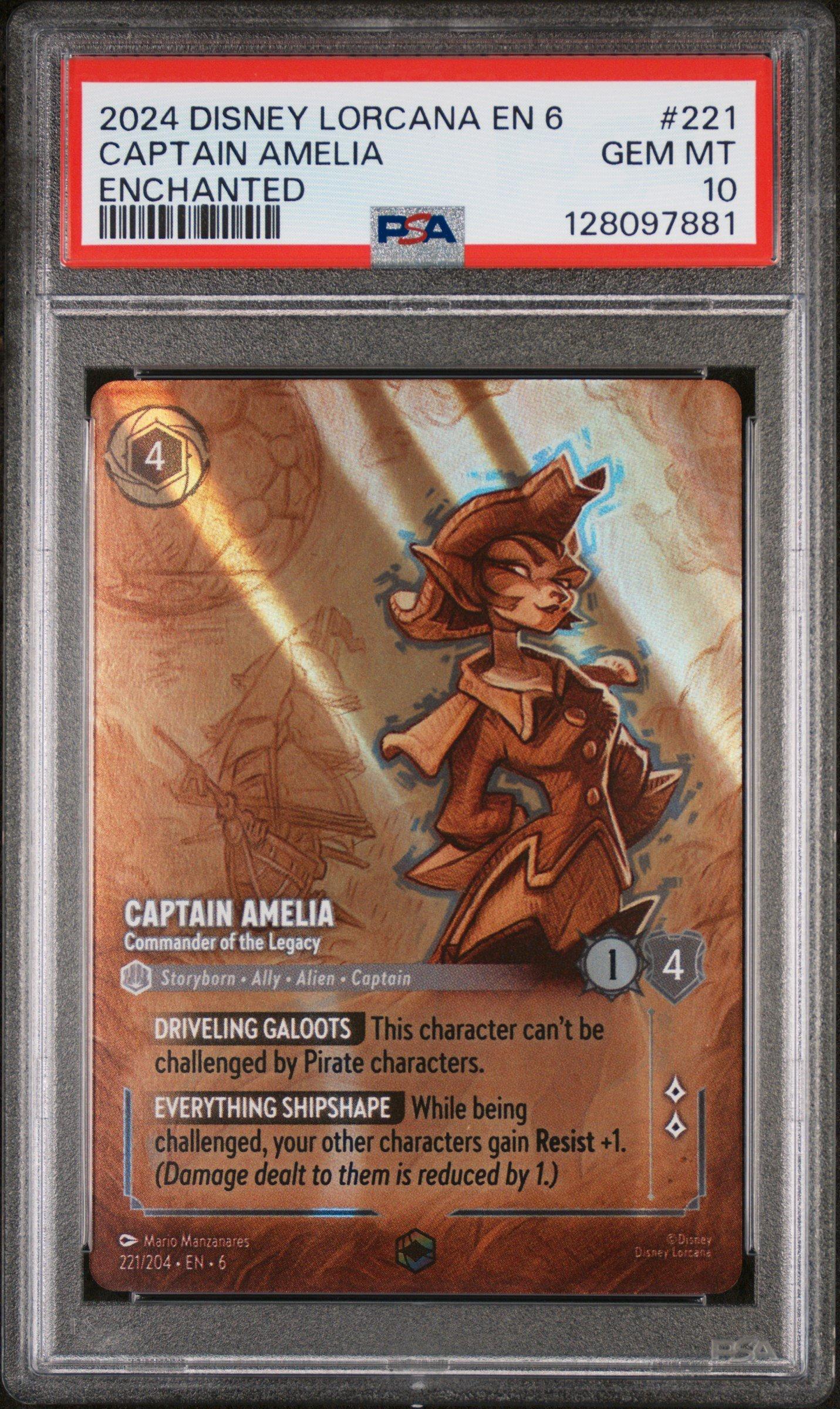 2024 Disney Lorcana En 6-azurite Sea 221 Captain Amelia