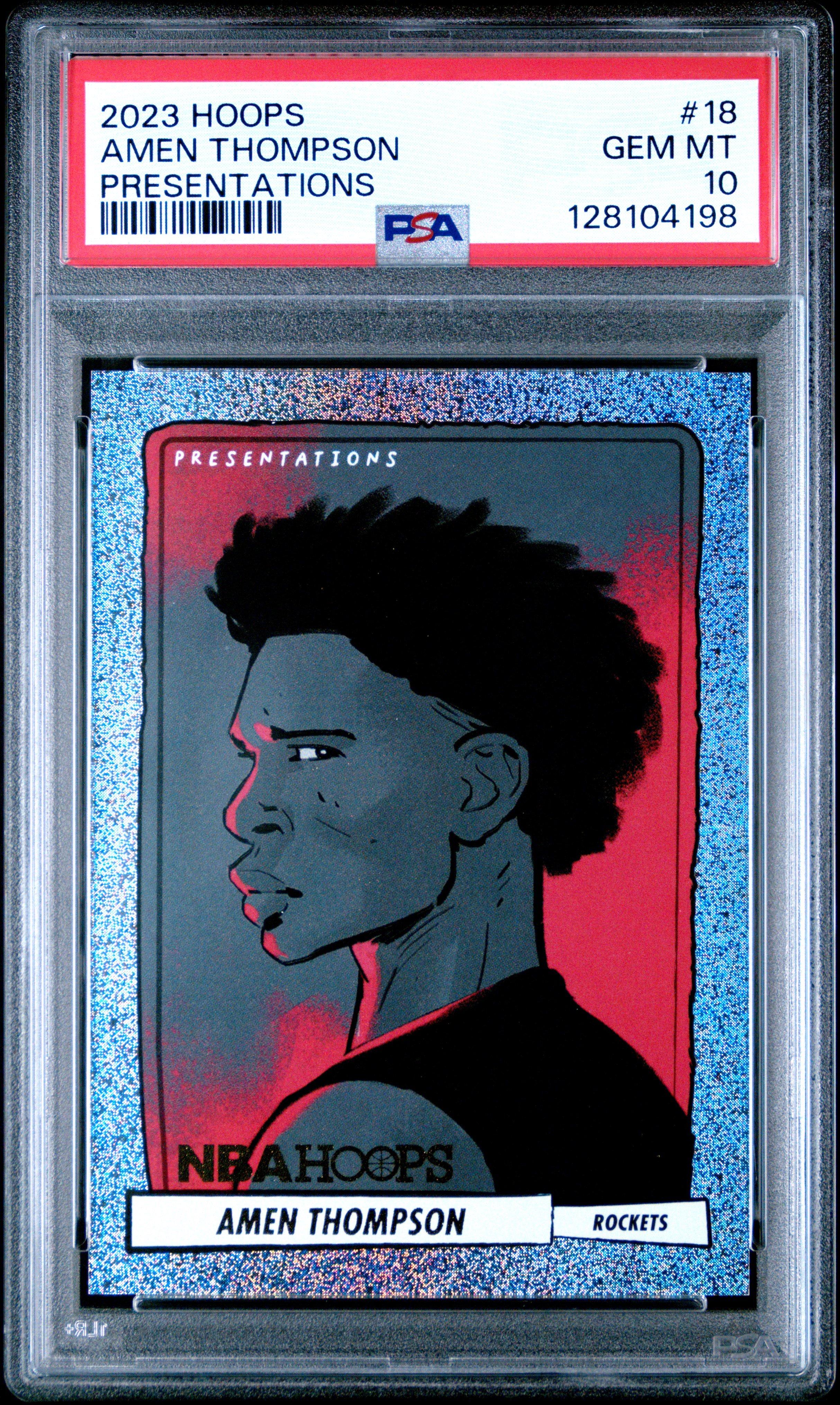 2023 Panini Nba Hoops Presentations 18 Amen Thompson PSA 10 Graded