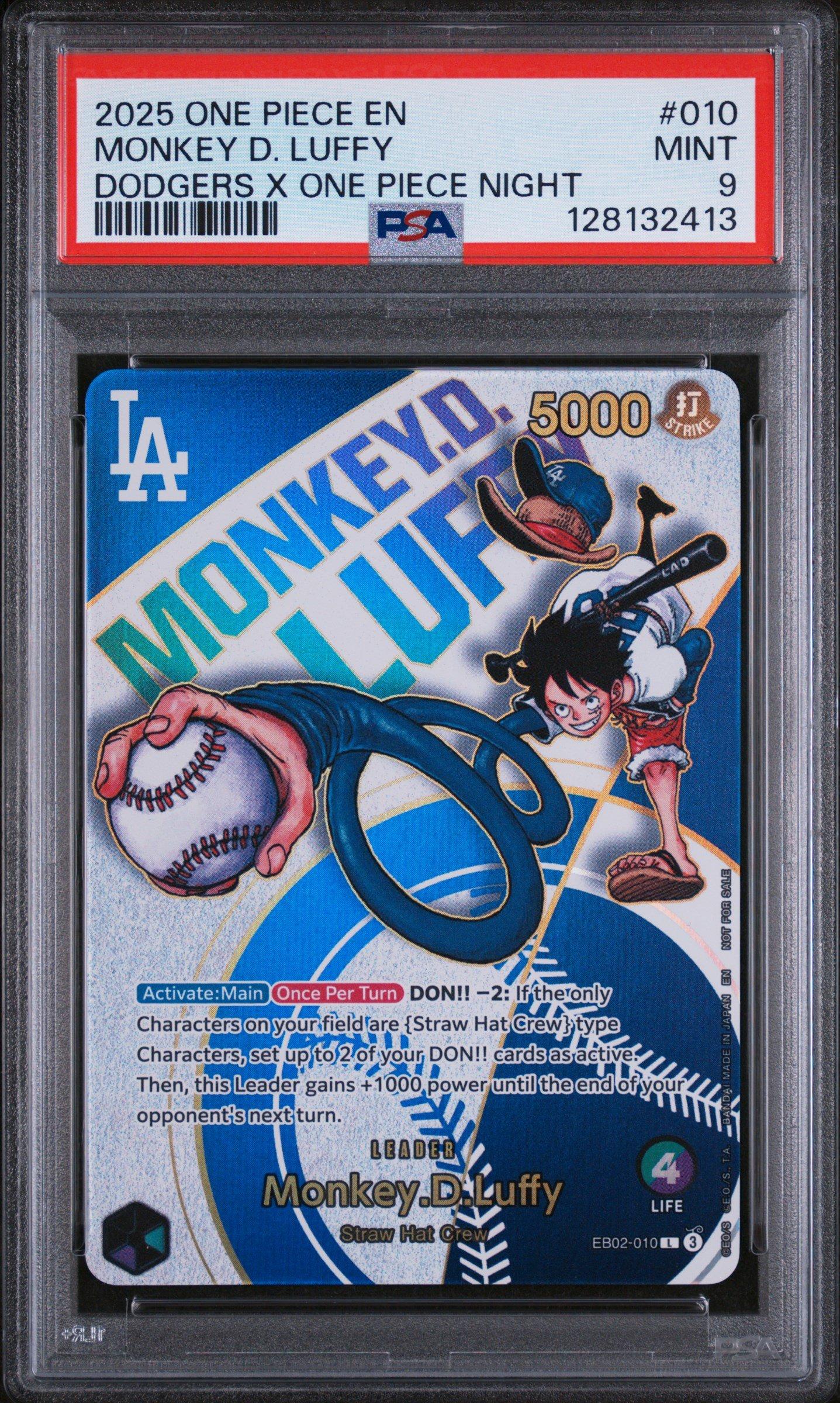 2025 One Piece Promos 010 Monkey D. Luffy Dodgers X One Piece