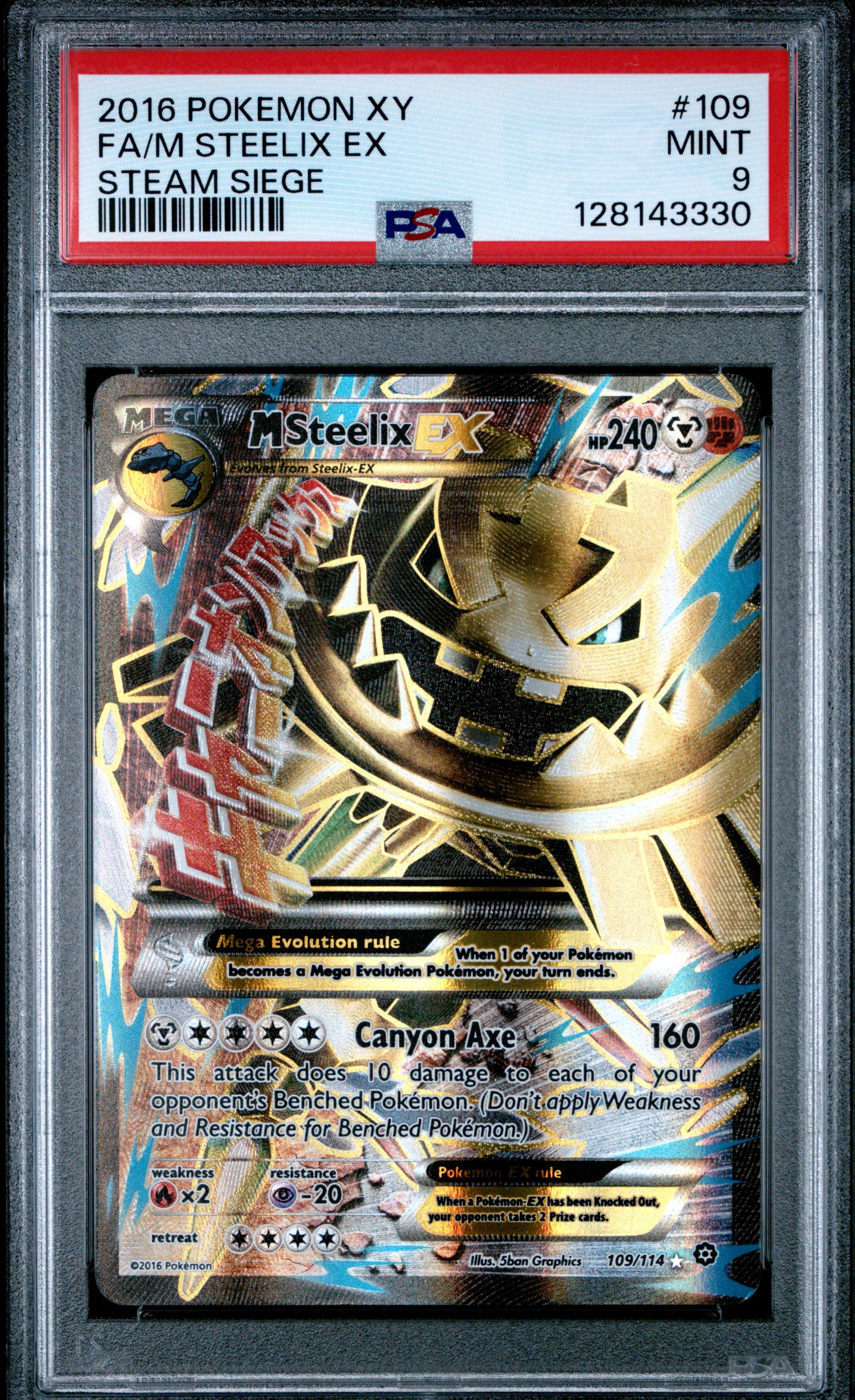 2016 Pokemon Xy Steam Siege 109 Full Art/m Steelix Ex PSA 9 Graded