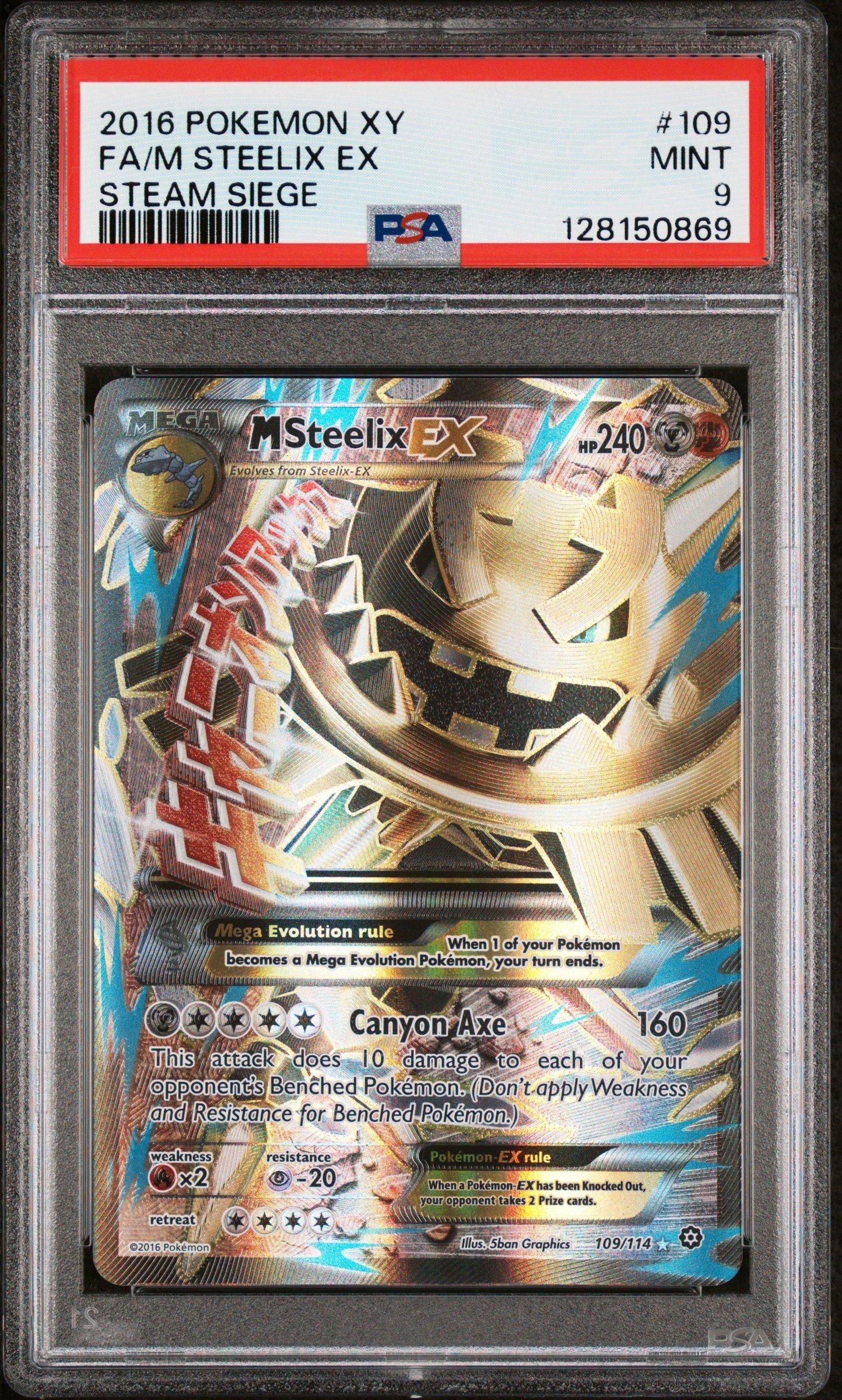 2016 Pokemon Xy Steam Siege 109 Full Art/m Steelix Ex PSA 9 Graded