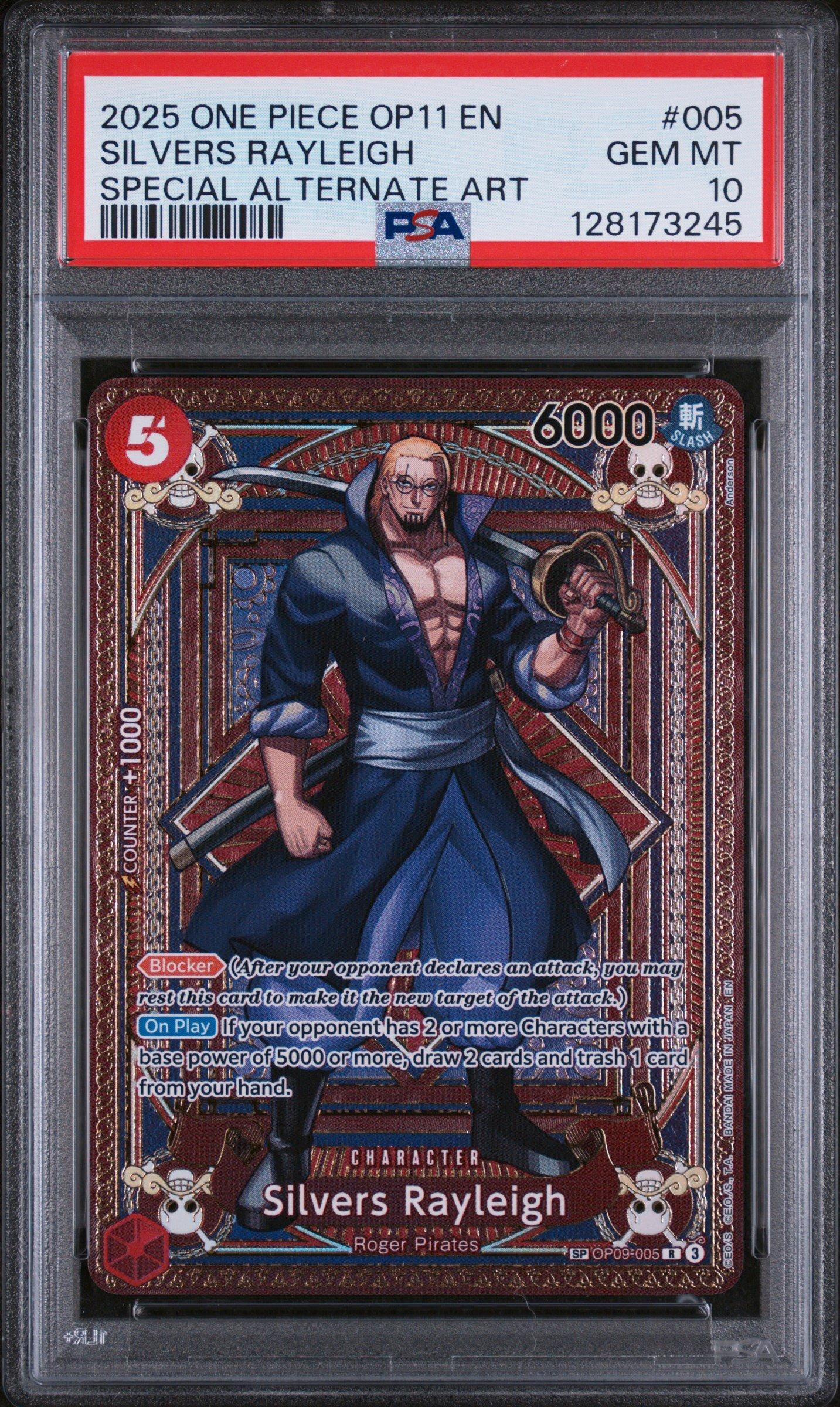 2025 One Piece Op11-a Fist Of Divine Speed 005 Silvers Rayleigh