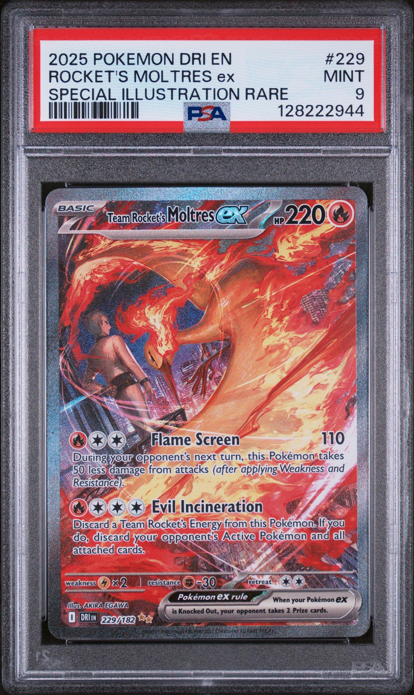 2025 Pokemon Dri En-destined Rivals 229 Team Rocket's Moltres Ex
