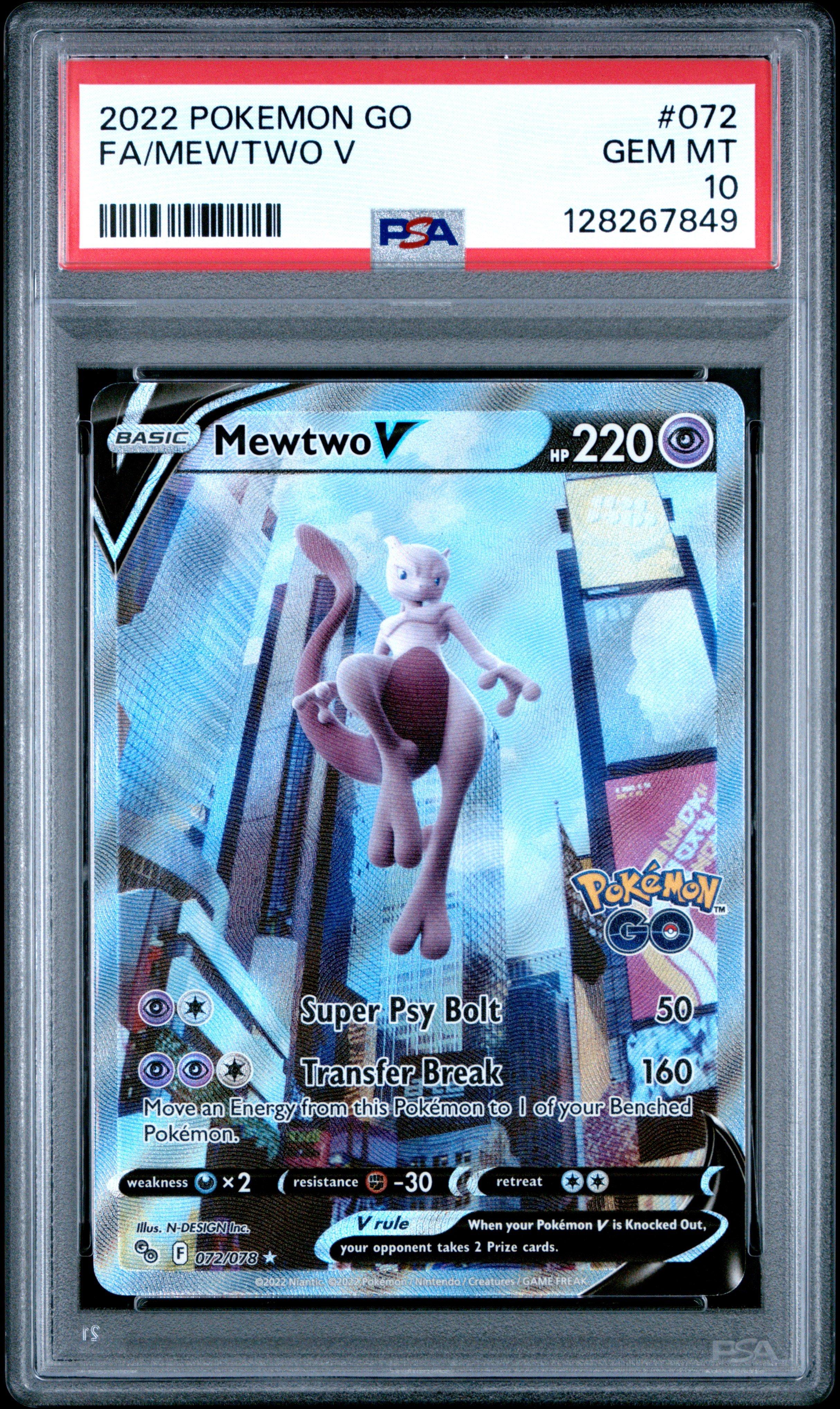 2022 Pokemon Go 072 Full Art/mewtwo V PSA 10 | GameStop