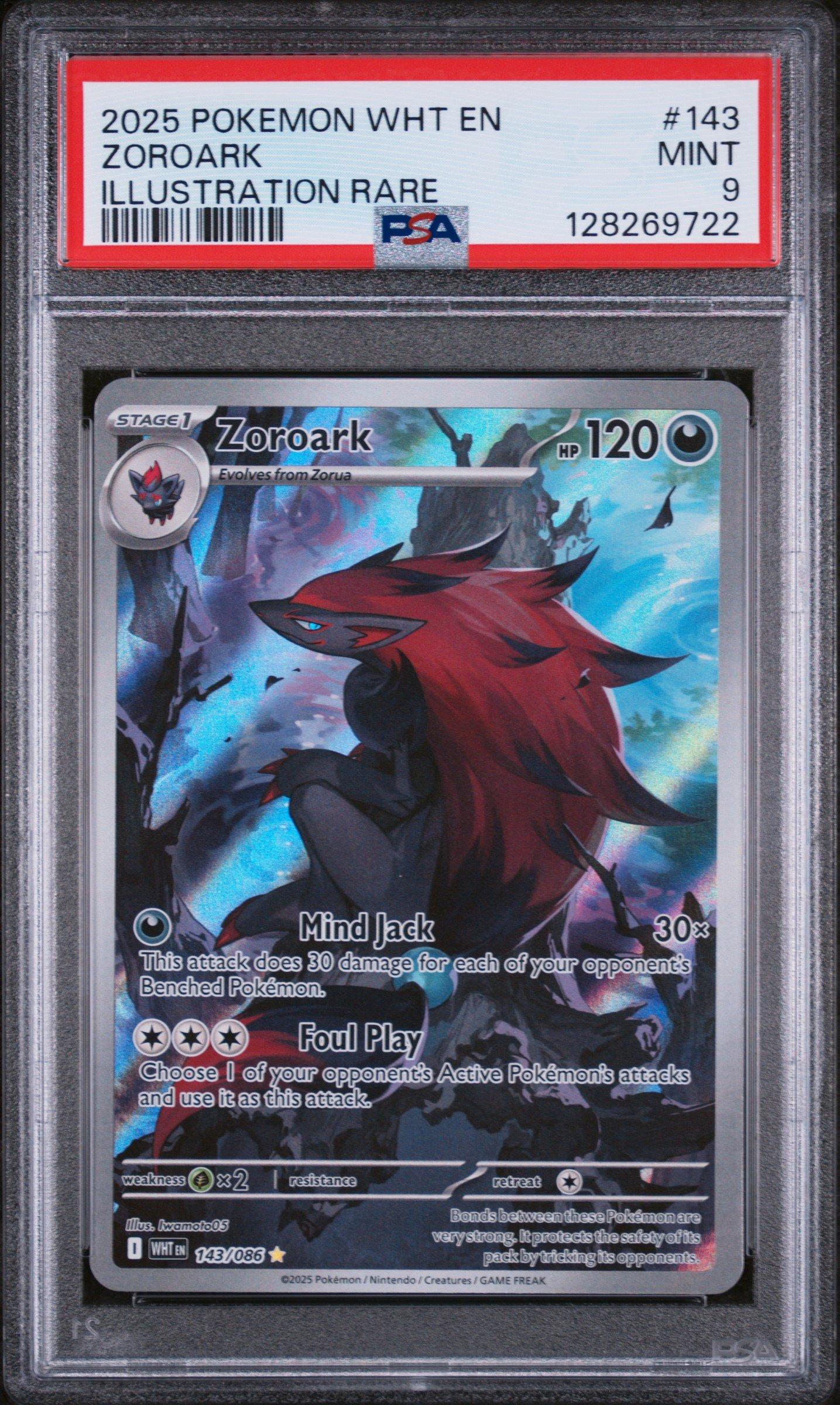 2025 Pokemon Wht En-white Flare 143 Zoroark Illustration Rare PSA 9 Graded  Card | GameStop