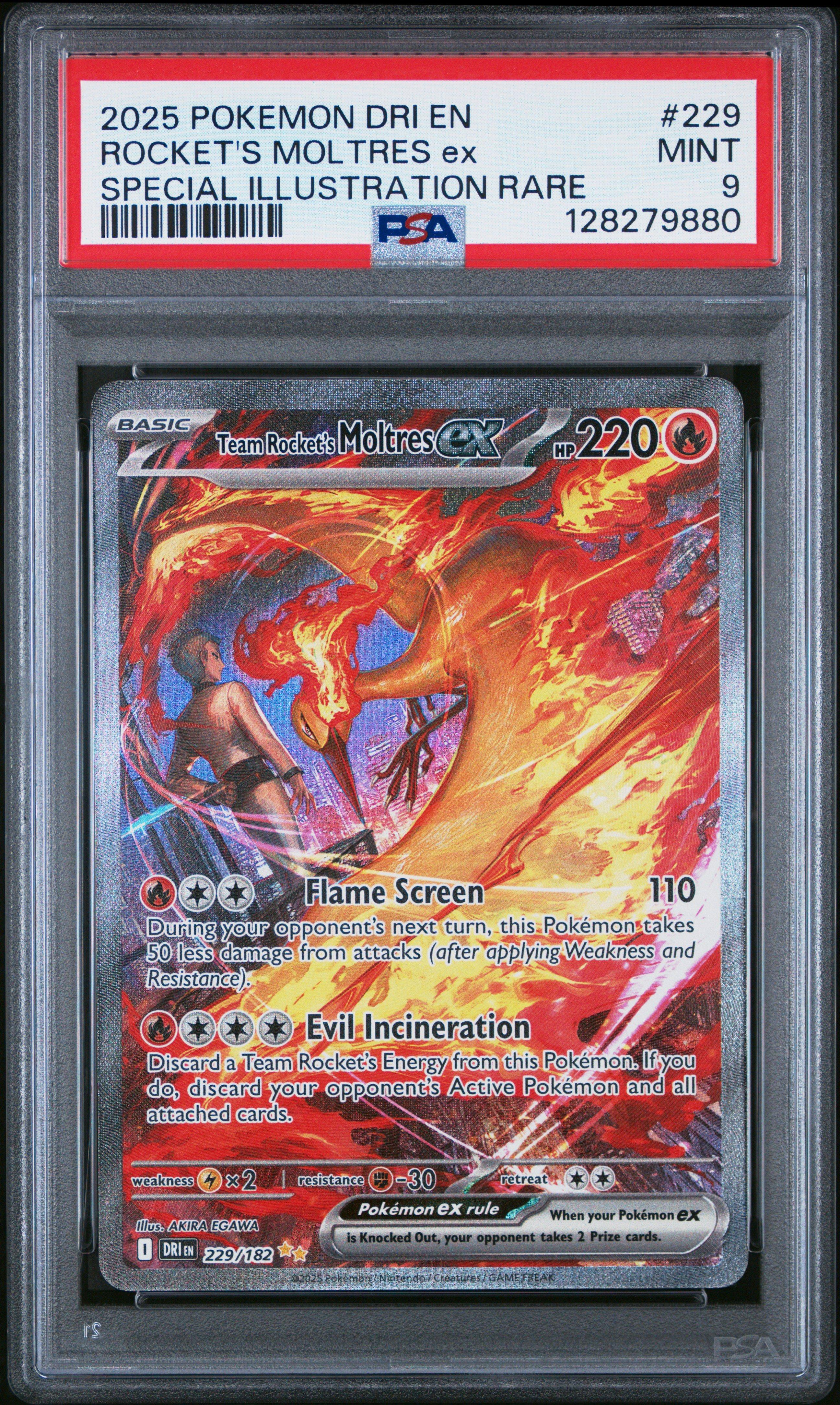 2025 Pokemon Dri En-destined Rivals 229 Team Rocket's Moltres Ex
