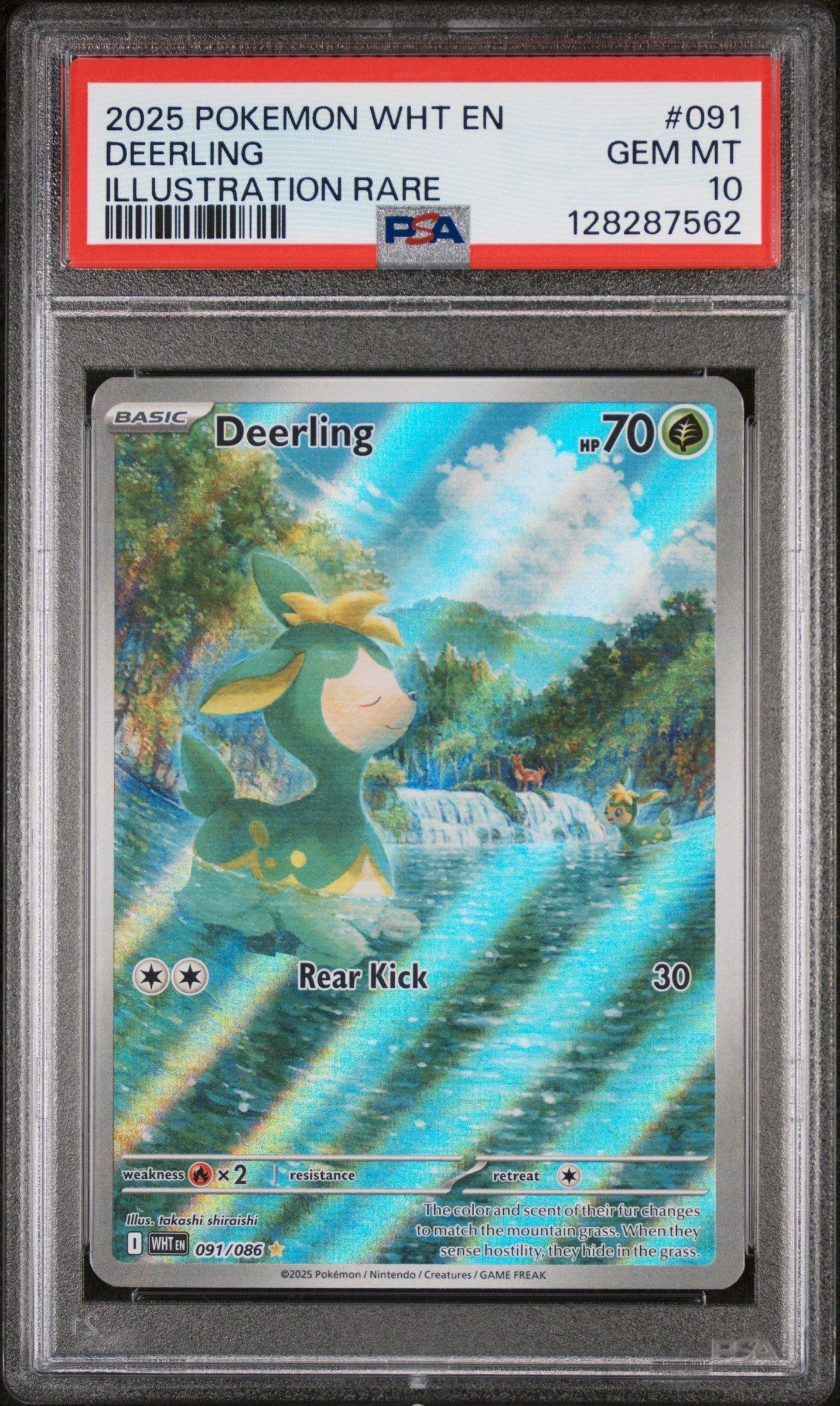 2025 Pokemon Wht En-white Flare 091 Deerling Illustration Rare PSA