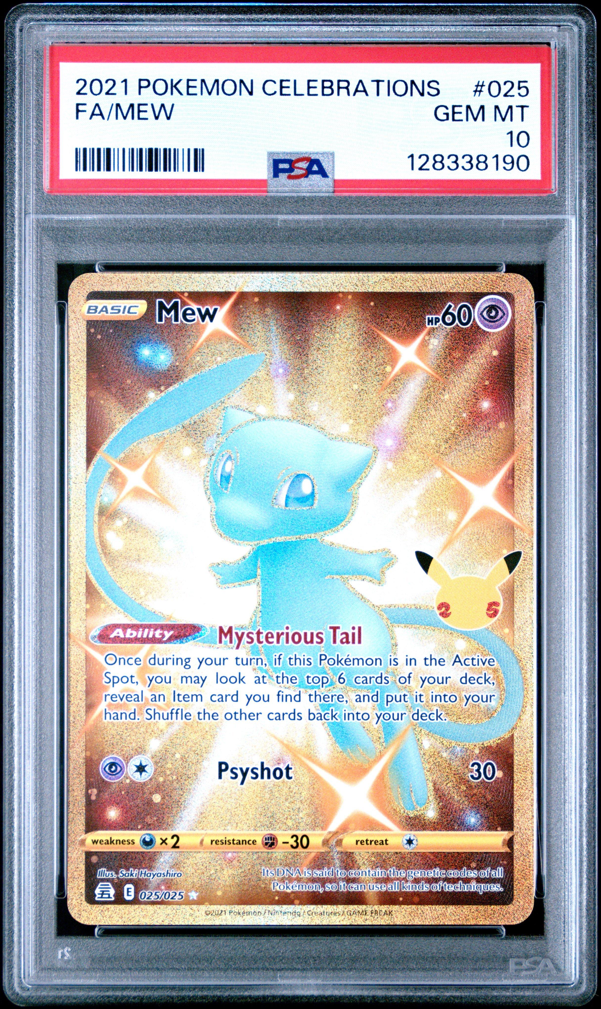 2021 Pokemon Celebrations 025 Full Art/mew PSA 10 Graded Card