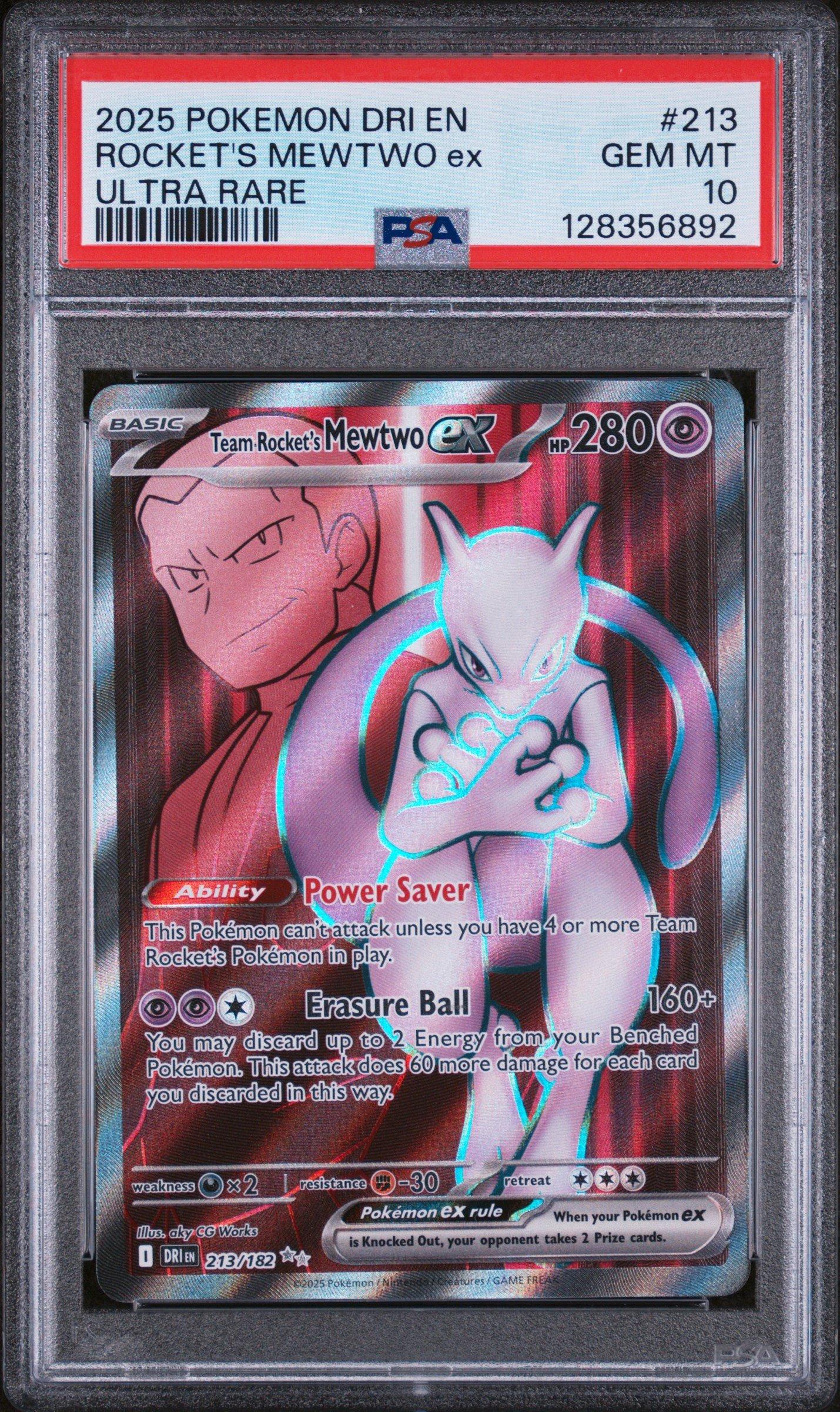 2025 Pokemon Dri En-destined Rivals 213 Team Rocket's Mewtwo Ex