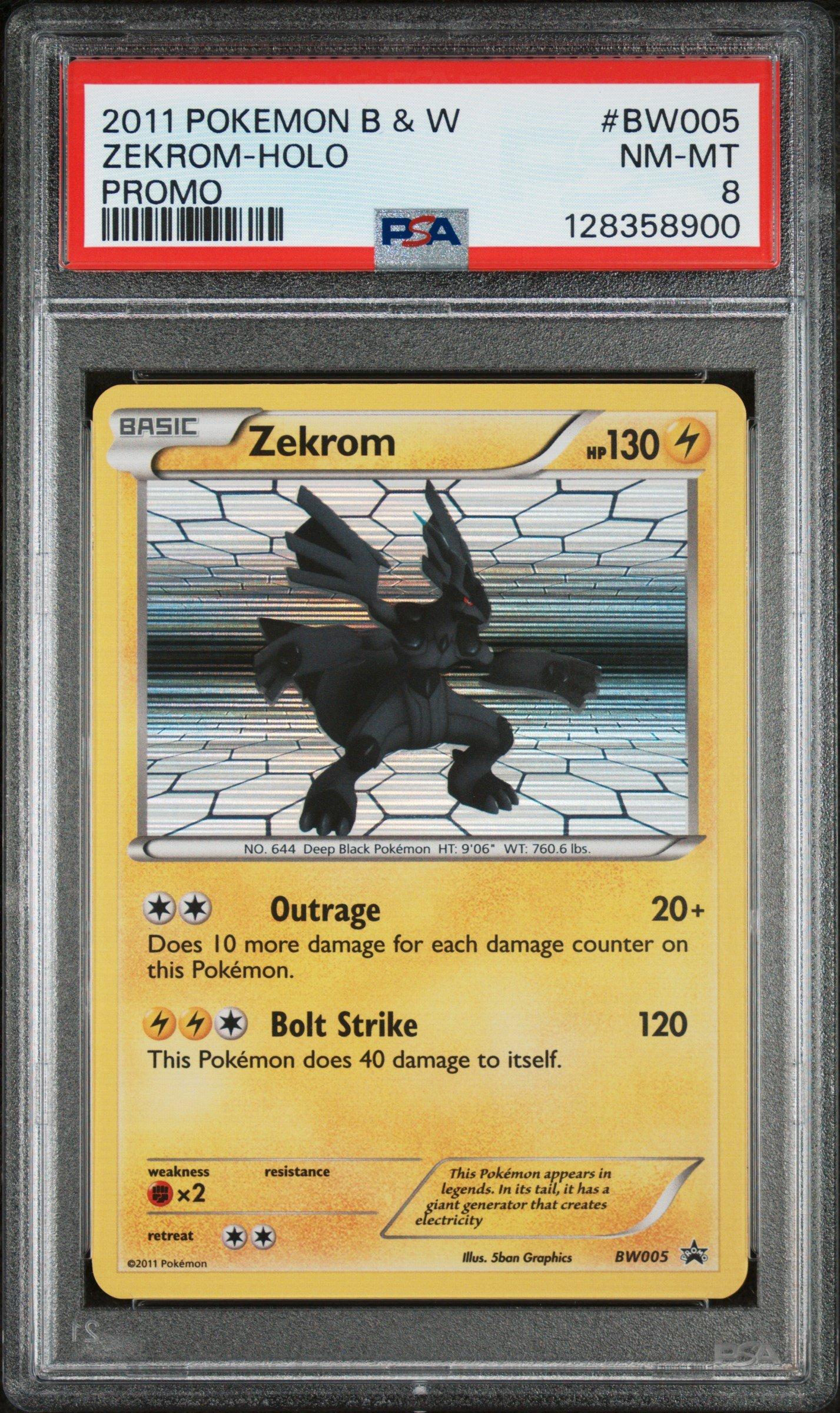 2011 Pokemon Black & White Promo Bw005 Zekrom-holo PSA 8