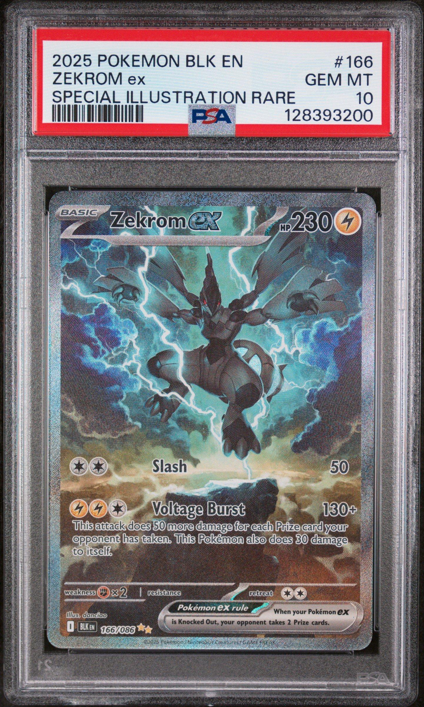 2025 Pokemon Blk En-black Bolt 166 Zekrom Ex Special Illustration