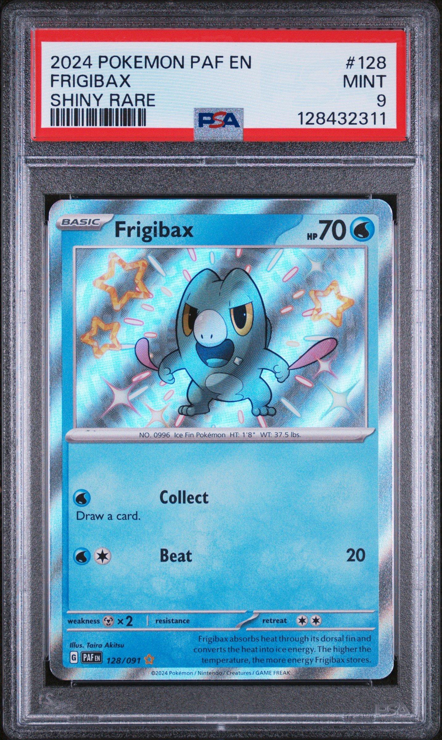 2024 Pokemon Paf En-paldean Fates 128 Frigibax Shiny Rare PSA 9