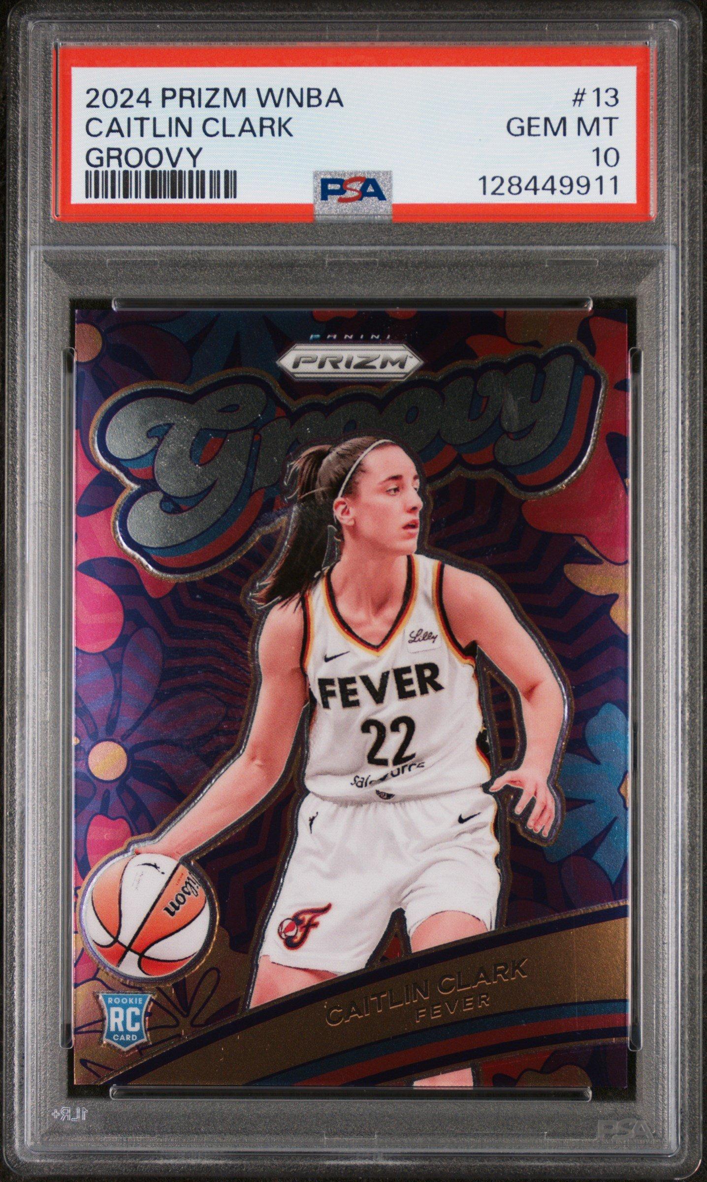 2024 Panini Prizm Wnba Groovy 13 Caitlin Clark PSA 10 Graded Card 