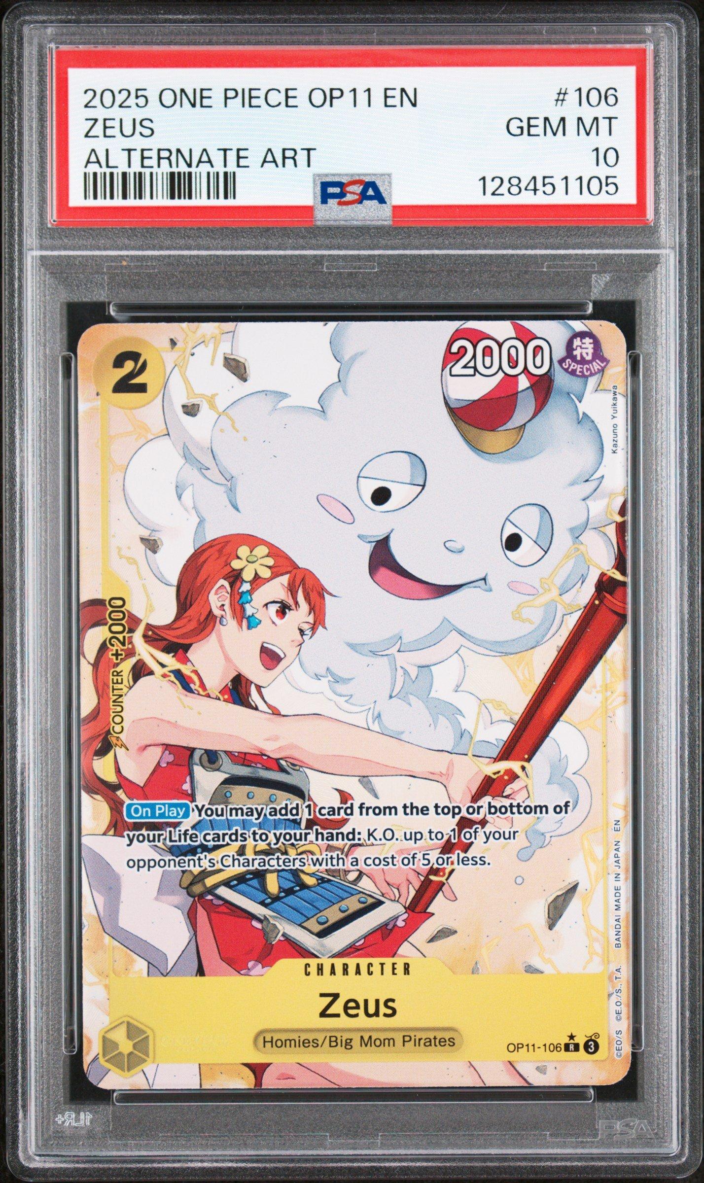 2025 One Piece Op11-a Fist Of Divine Speed 106 Zeus Alternate Art