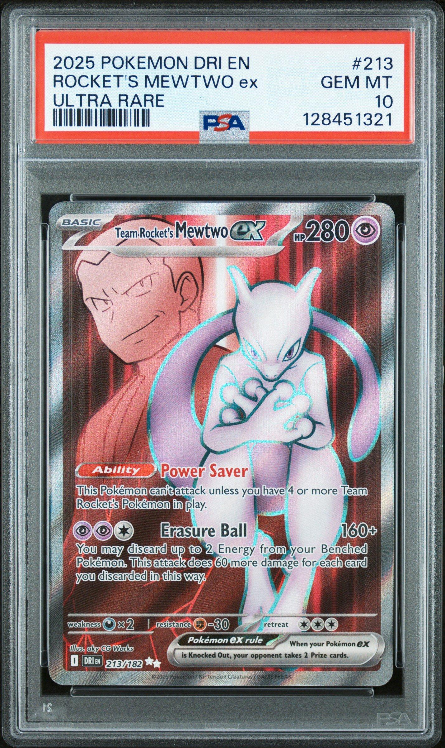 2025 Pokemon Dri En-destined Rivals 213 Team Rocket's Mewtwo Ex