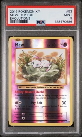 2016 Pokemon Xy Evolutions 53 Mew-reverse Foil PSA 9 | GameStop