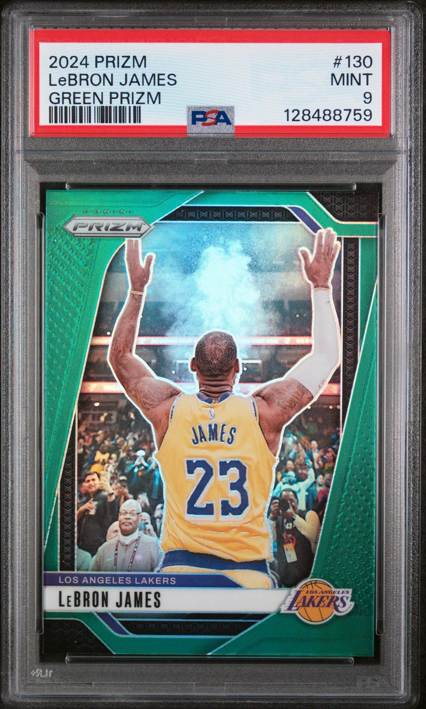 2024 Panini Prizm 130 Lebron James Green Prizm PSA 9
