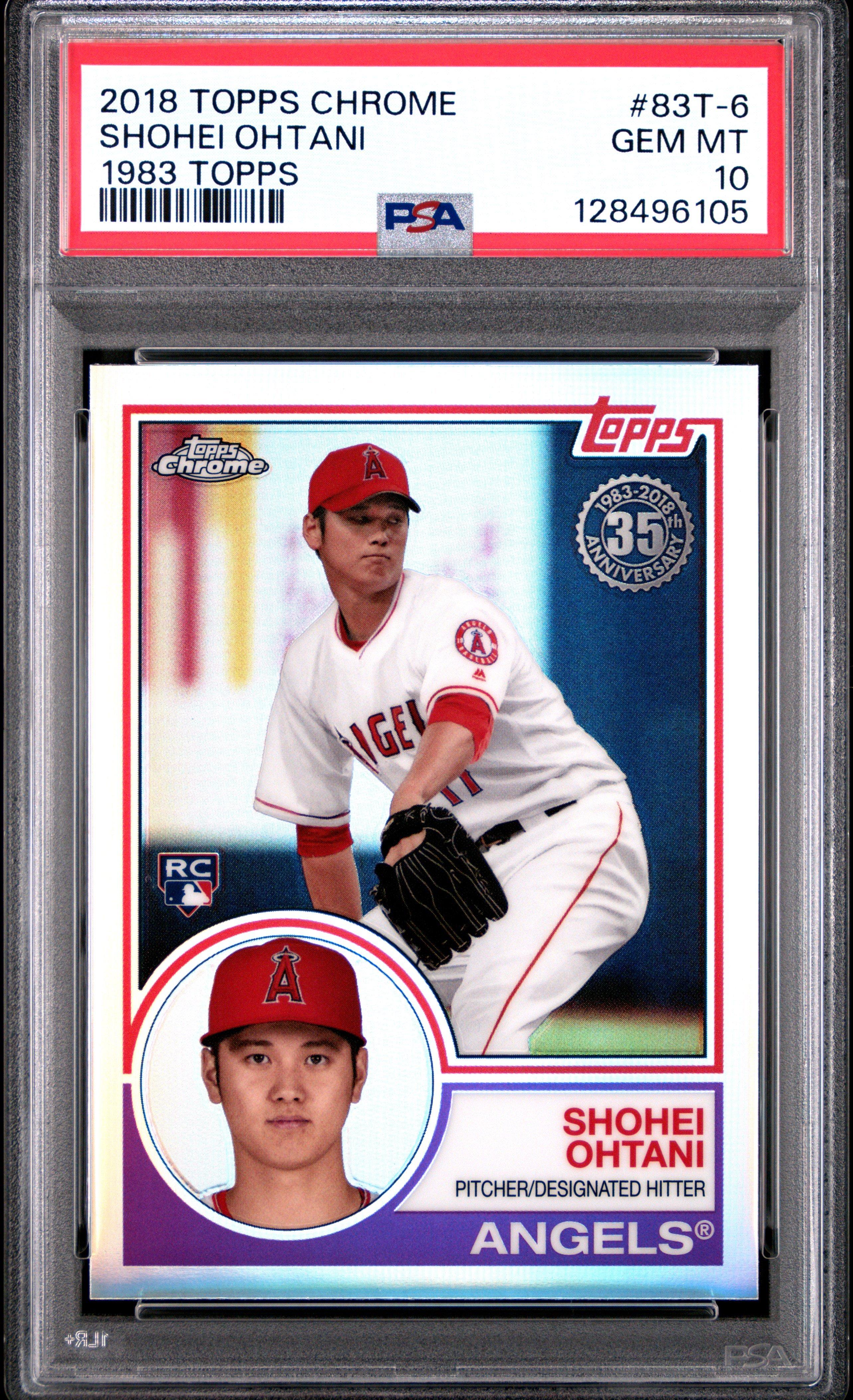 2018 Topps Chrome 1983 Topps 83t-6 Shohei Ohtani PSA 10 Graded 