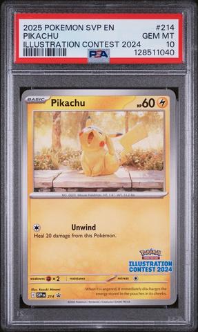 ポケモンカードゲーム PIKACHU ILLUSTRATION CONTEST PSA10 2025 Pokemon Svp En-sv Black Star Promo 214 Pikachu Illustration