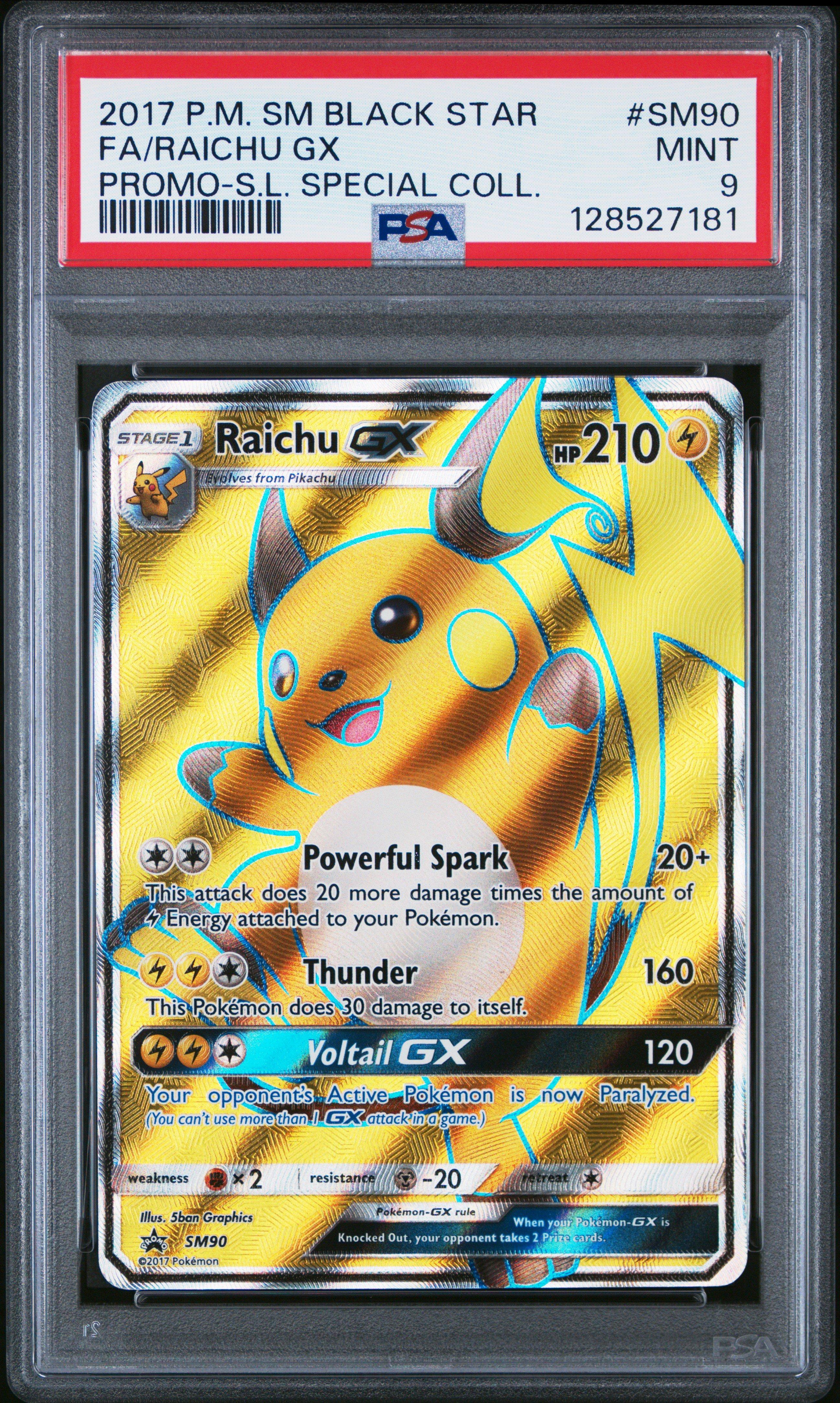 2017 Pokemon Sm Black Star Promo Sm90 Full Art/raichu Gx Shining