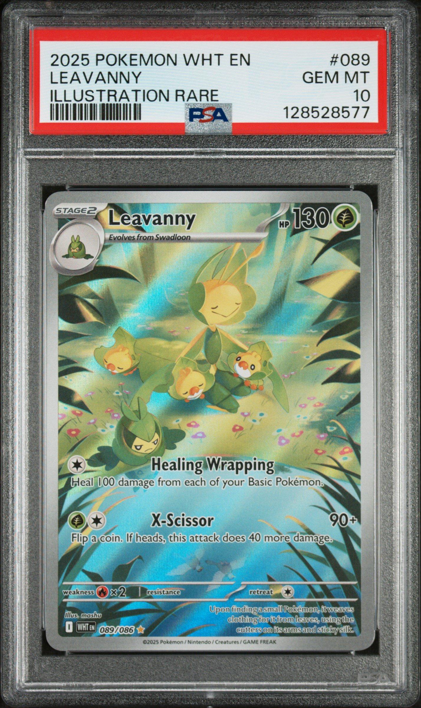 2025 Pokemon Wht En-white Flare 089 Leavanny Illustration Rare PSA