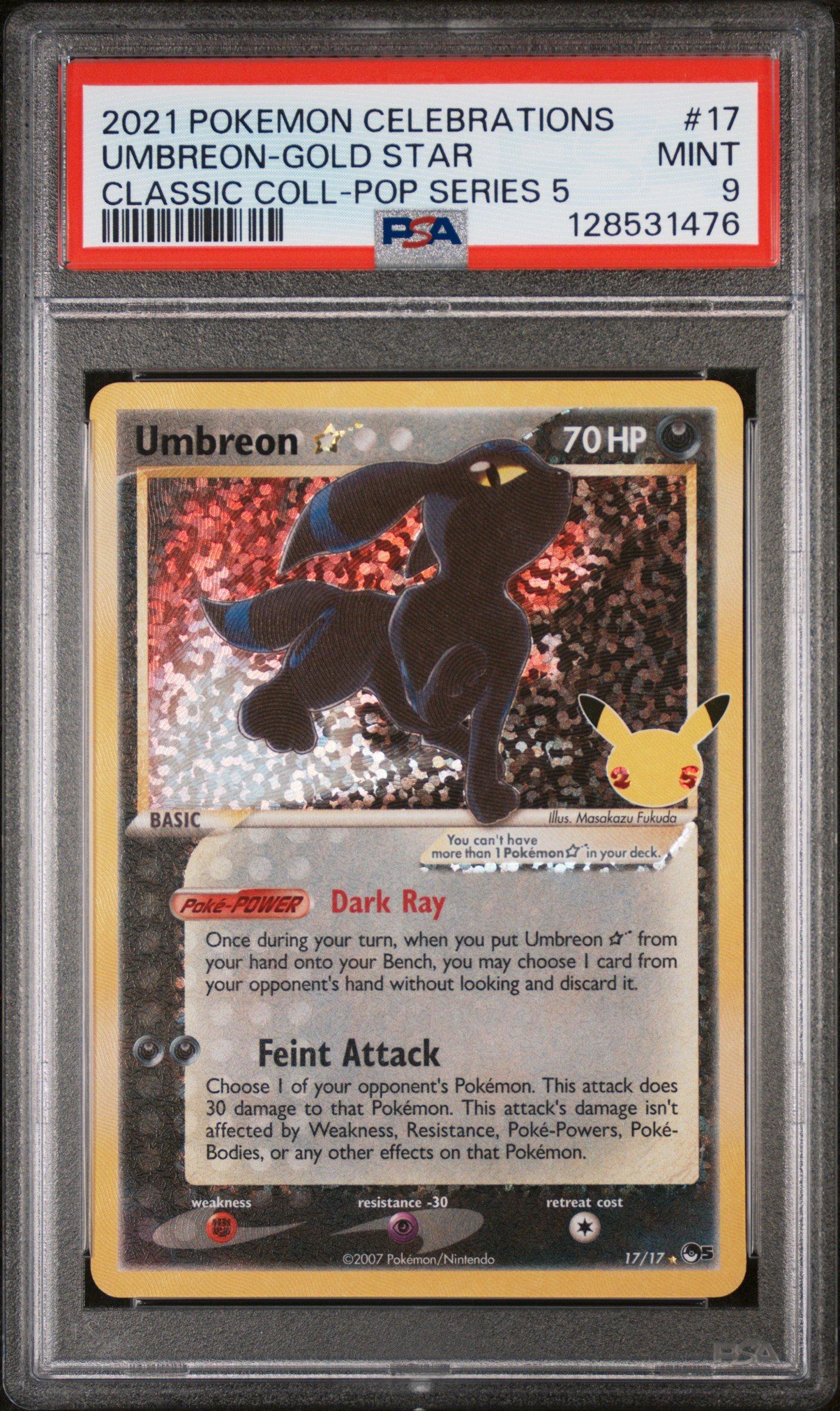 2021 Pokemon Celebrations Classic Collection 17 Umbreon-gold Star