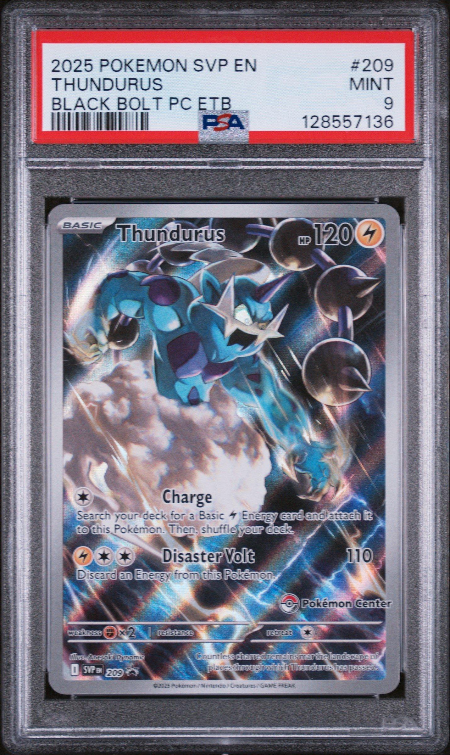 2025 Pokemon Svp En-sv Black Star Promo 209 Thundurus Black Bolt Pokemon  Center Elite Trainer Box PSA 9 Graded Card | GameStop